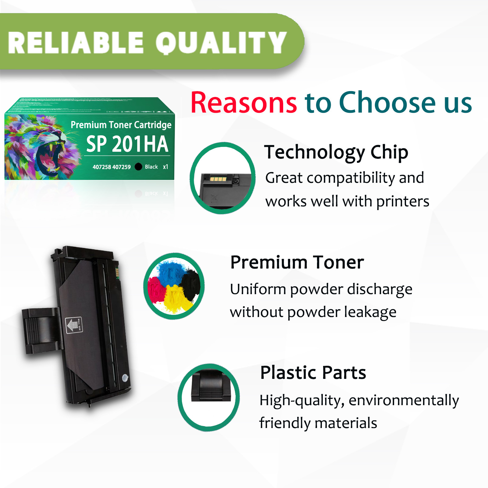 For Ricoh SP 201HA 407258 Toner Cartridges Work For Ricoh SP201Nw SP201N SP203S SP213Nw SP213SFNw SP213SNw SP204SF SP204SN SP204SFN SP204SFNw SP204SNw Printers