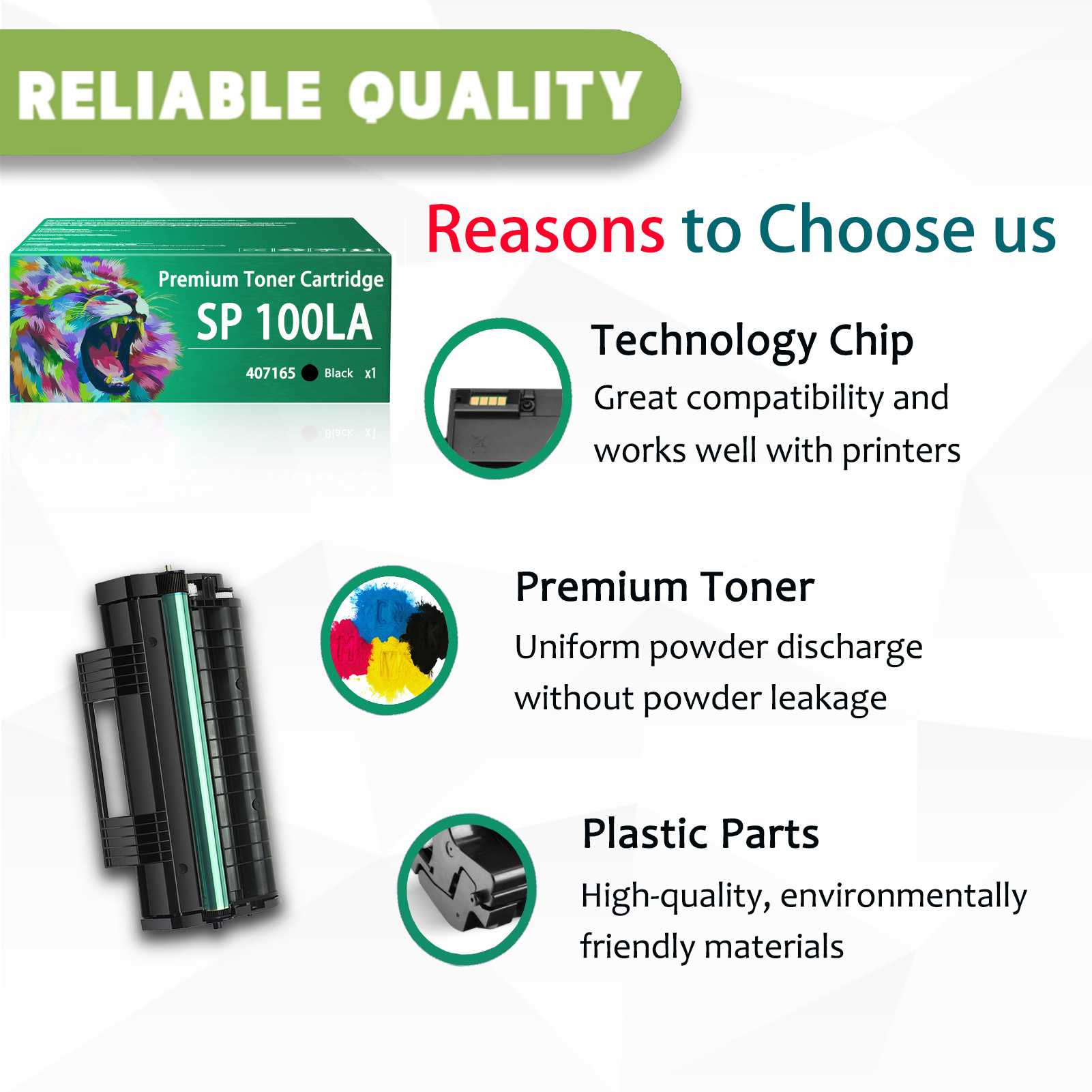 For Ricoh SP 100LA 407165 Toner Cartridges Work For Ricoh Aficio SP 100e SP 100SFe SP 100SUe SP 112 SP 112SU SP 112SF Printers