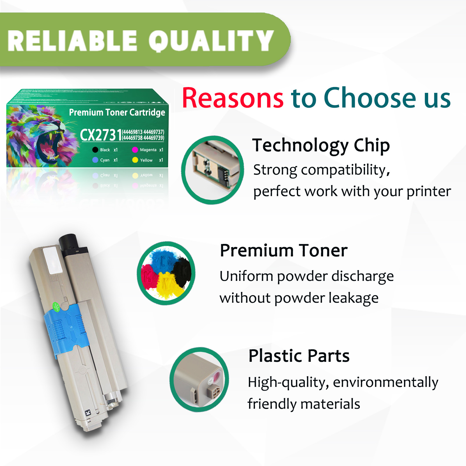 For Ricoh C532 MC573 44469813 44469739 44469738 44469737 Toner Cartridge Work For OKI Data CX2731 CX2731MFP Printers