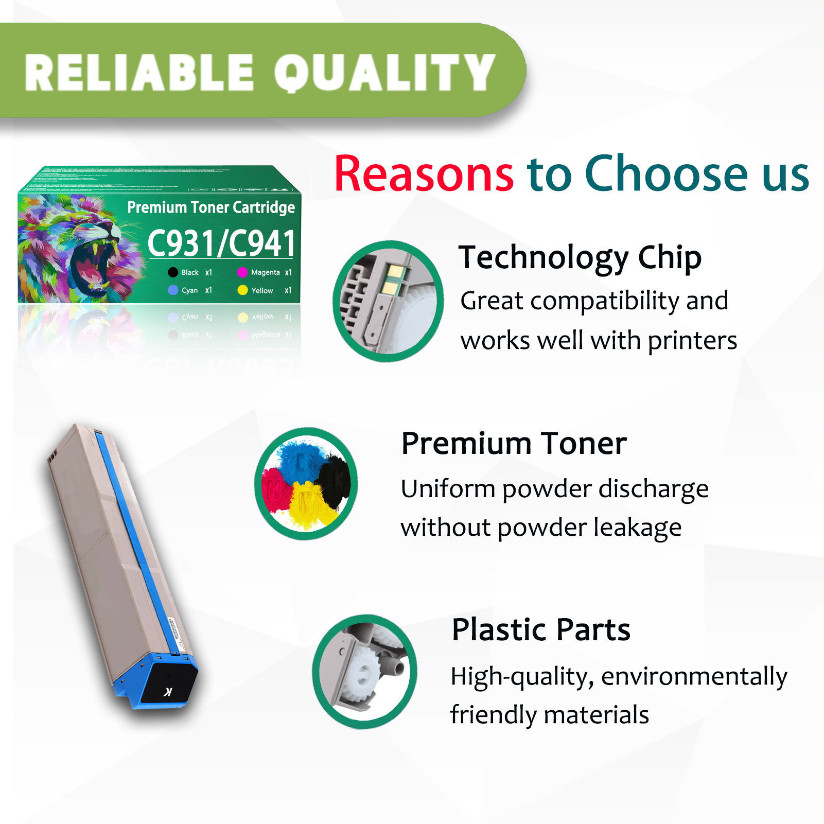 For Ricoh C931 C941 45536516 45536515 45536514 45536513 Toner Cartridge Work For OKI C931 C941 C931dn C931e C941dn C941e Printers