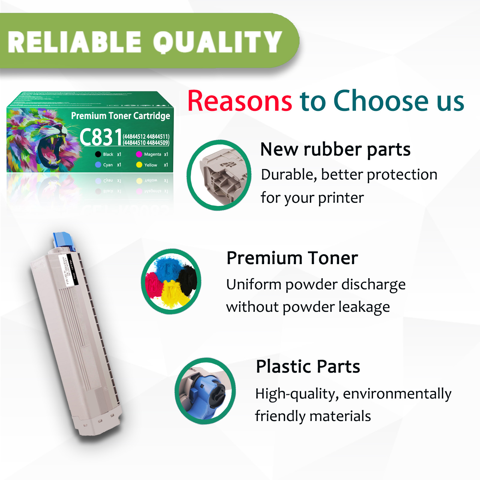 For Ricoh C831 44844512 44844511 44844510 44844509 Toner Cartridge Work For OKI C831 C831n C831dn Printers