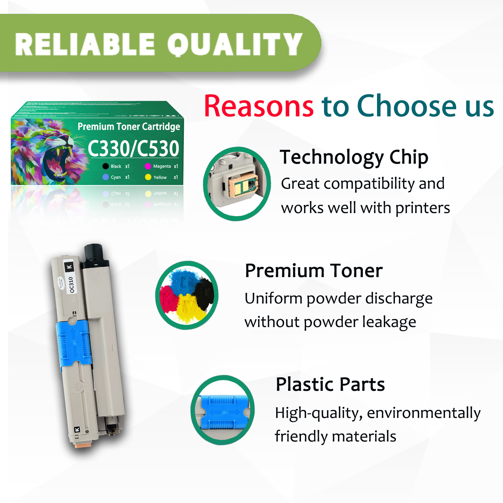 For Ricoh C510 C530dn 44469802 44469721 44469720 44469719 Toner Cartridge Work For OKI C510dn C511dn C530dn C531dn MC561dn MC562dn MC562dnw Printers