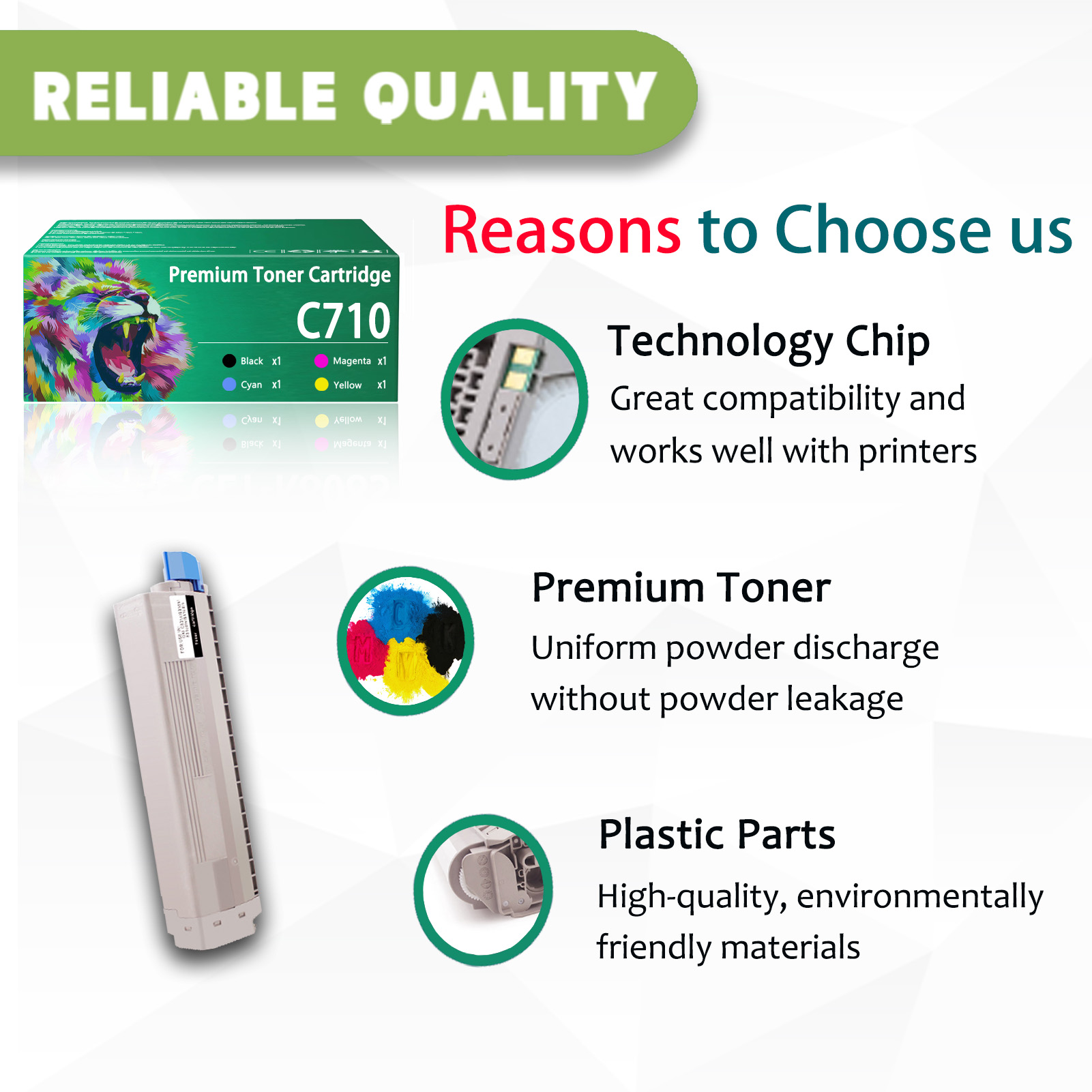 For Ricoh C710 43866104 43866103 43866102 43866101 Toner Cartridge Work For OKI C710 C710N Printers