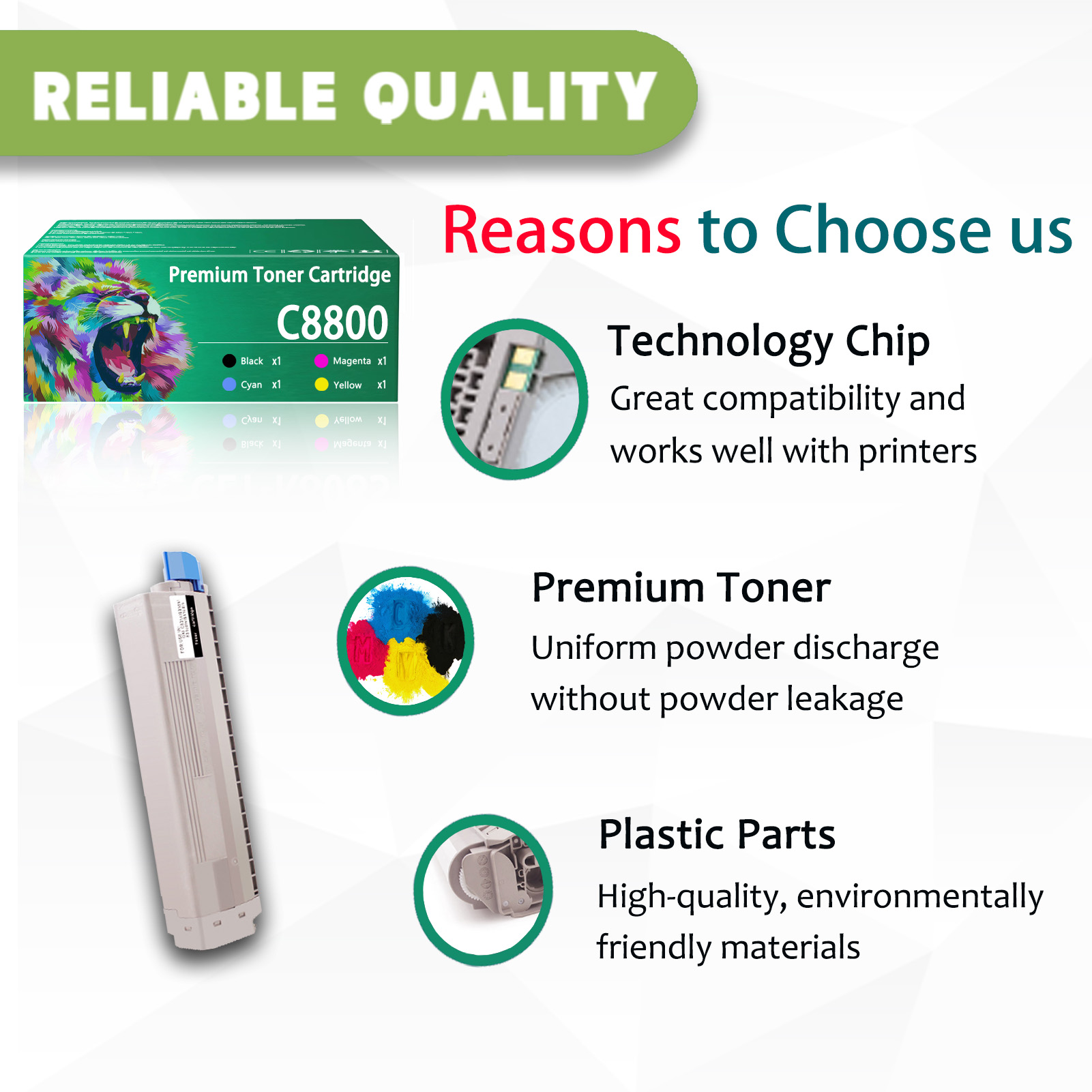 For OKI C8800 43487736 43487735 43487734 43487733 Toner Cartridge Work For OKI C8800 C8800n C8800cdtn C8800dn C8800dtn C8600 C8600cdtn C8600dn C8600dtn C8600n Printers