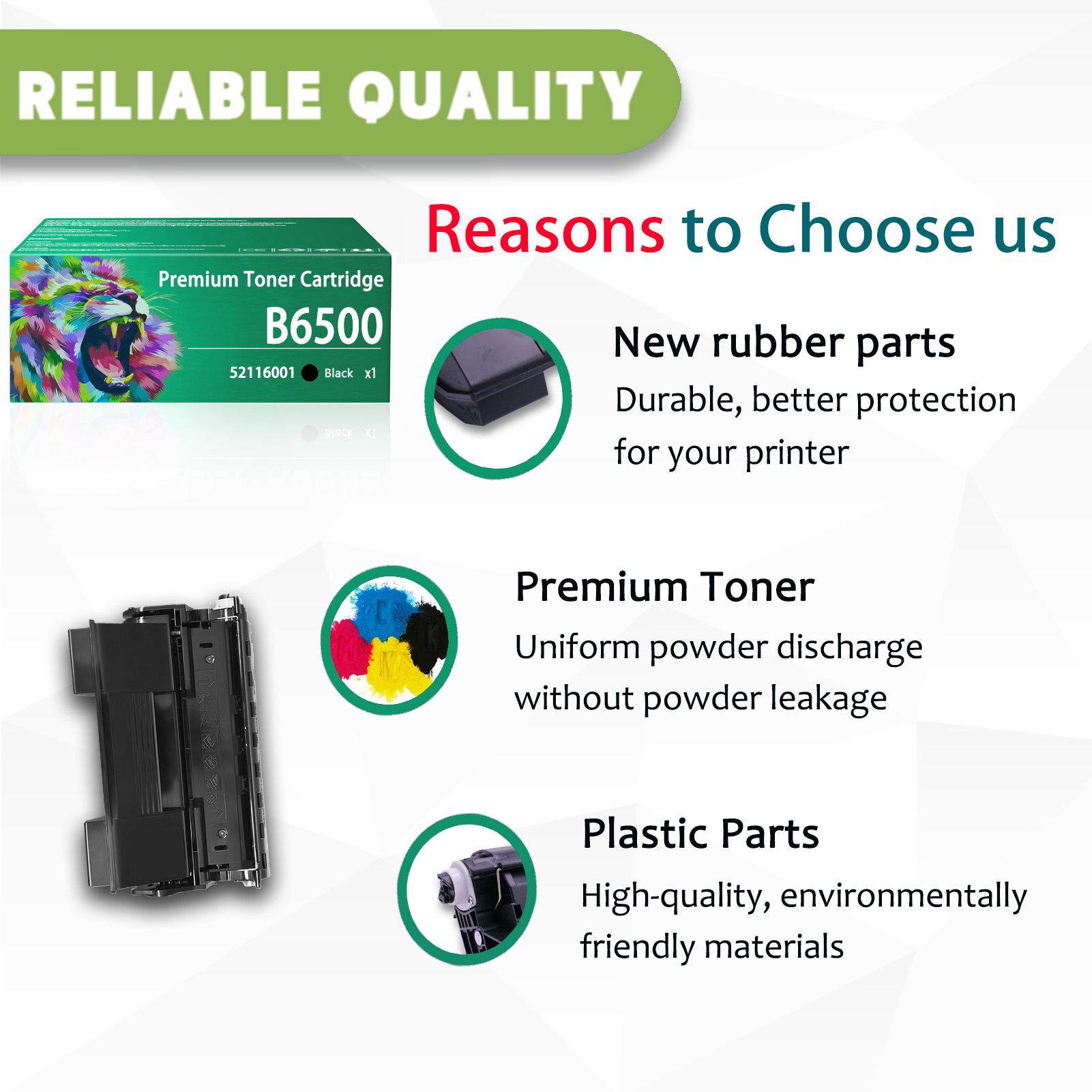 For OKI B6500 52116001 Toner Cartridges Work For OKI B6500 B6500N B6500DTN B6500DN Printers