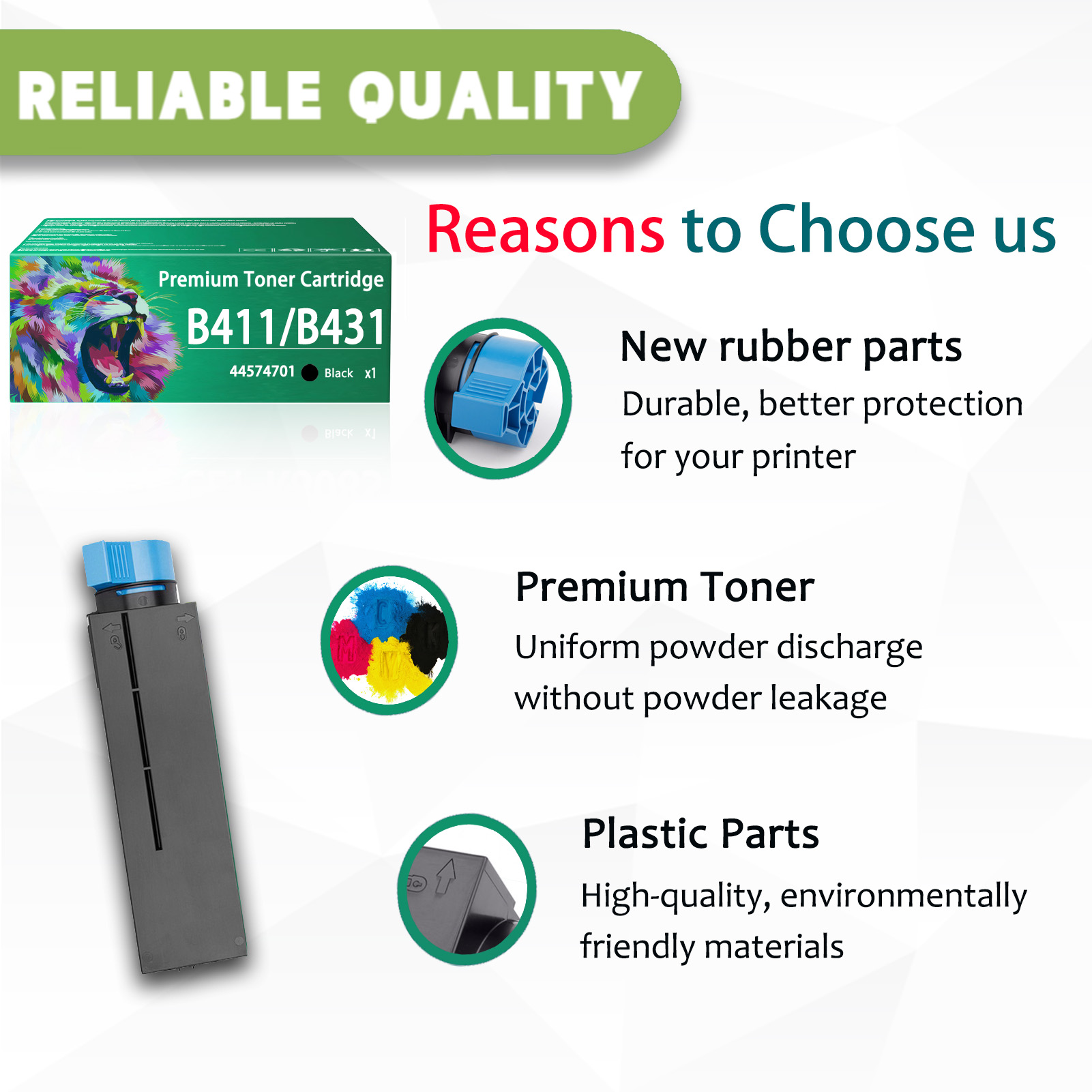 For OKI B411 B431 44574701 Toner Cartridges Work For OKI B411d B411dn B431d B431dn MB461 MB471 MB471W MB491 Printers