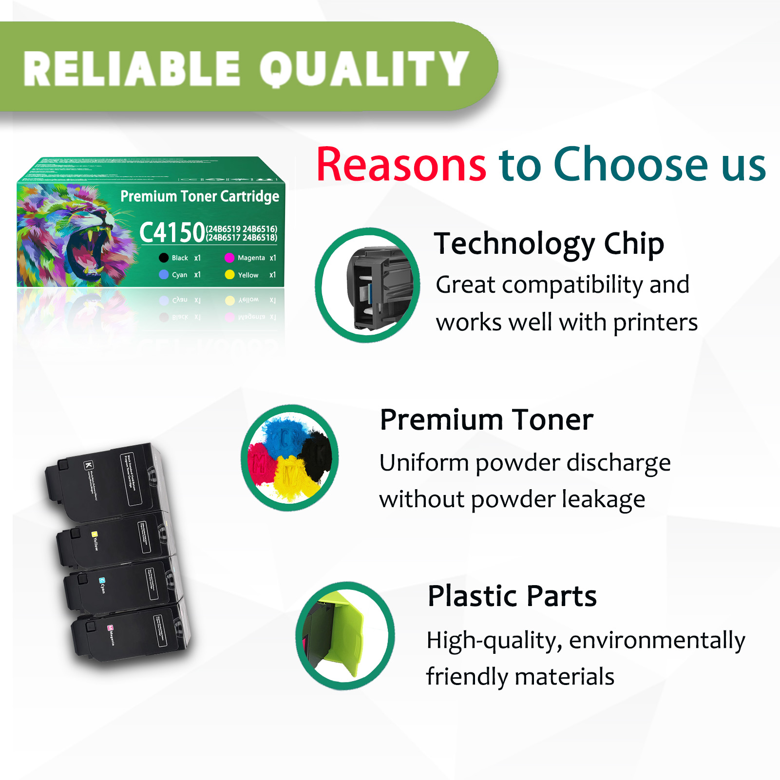 For Lexmark C4150 24B6519 24B6516 24B6517 24B6518 Toner Cartridge Work For Lexmark C4150 Printers