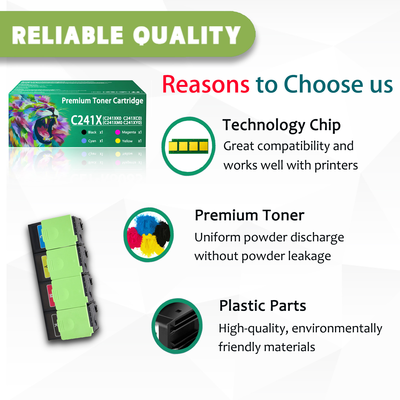 For Lexmark C241X C241XK0 C241XC0 C241XM0 C241XY0 Toner Cartridge Work For Lexmark C2425 C2535 MC2425 MC2535 MC2640 C2425dw C2535dw MC2425adw MC2535adwe MC2640adwe Printers