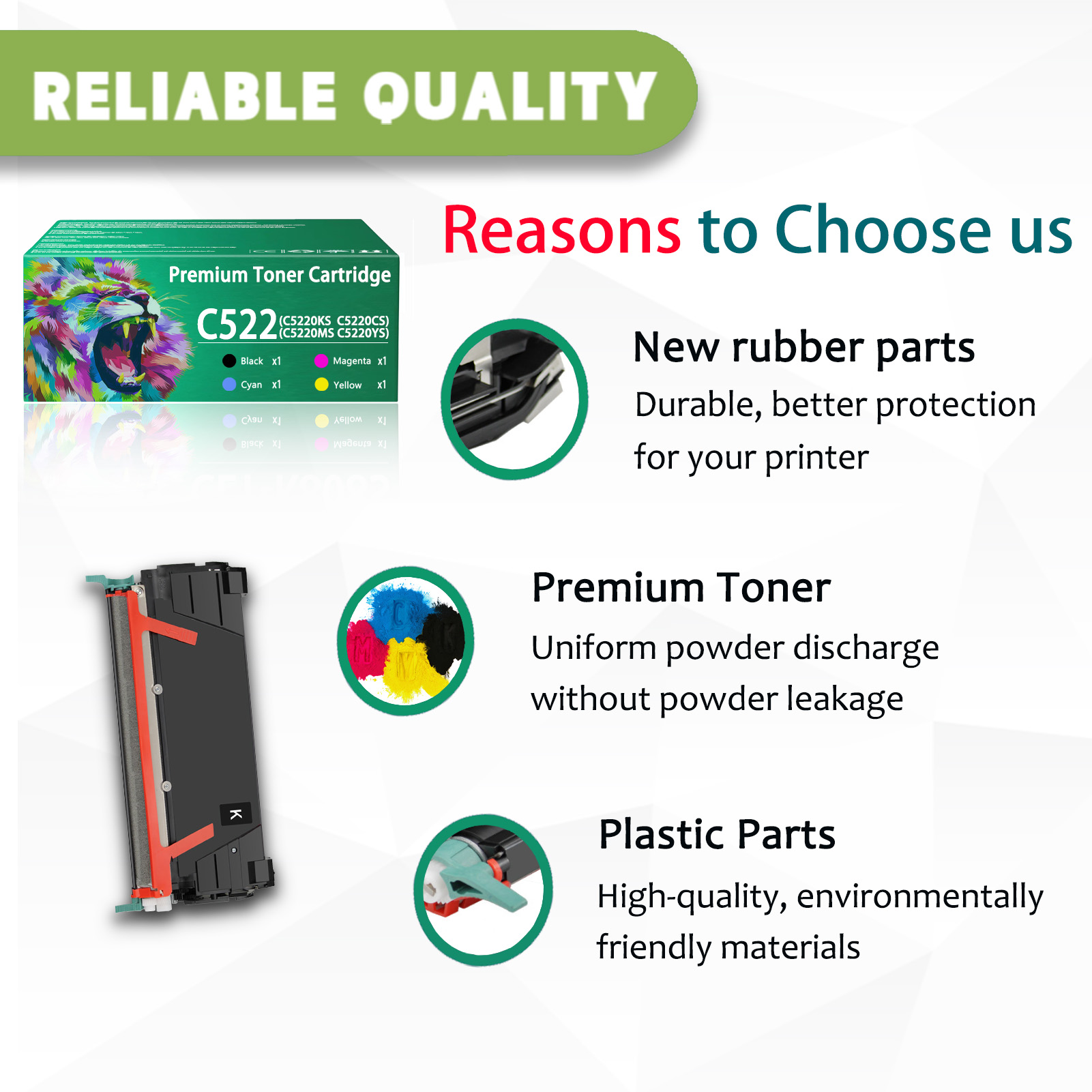 For Lexmark C522 C5220KS C5220CS C5220MS C5220YS Toner Cartridge Work For Lexmark C522 C524 C530 C532 C534 C522n C522tn C524n C524dn C524tn C524dtn C530dn C530n C532dn C532n C534dn C534dtn C534n Printers