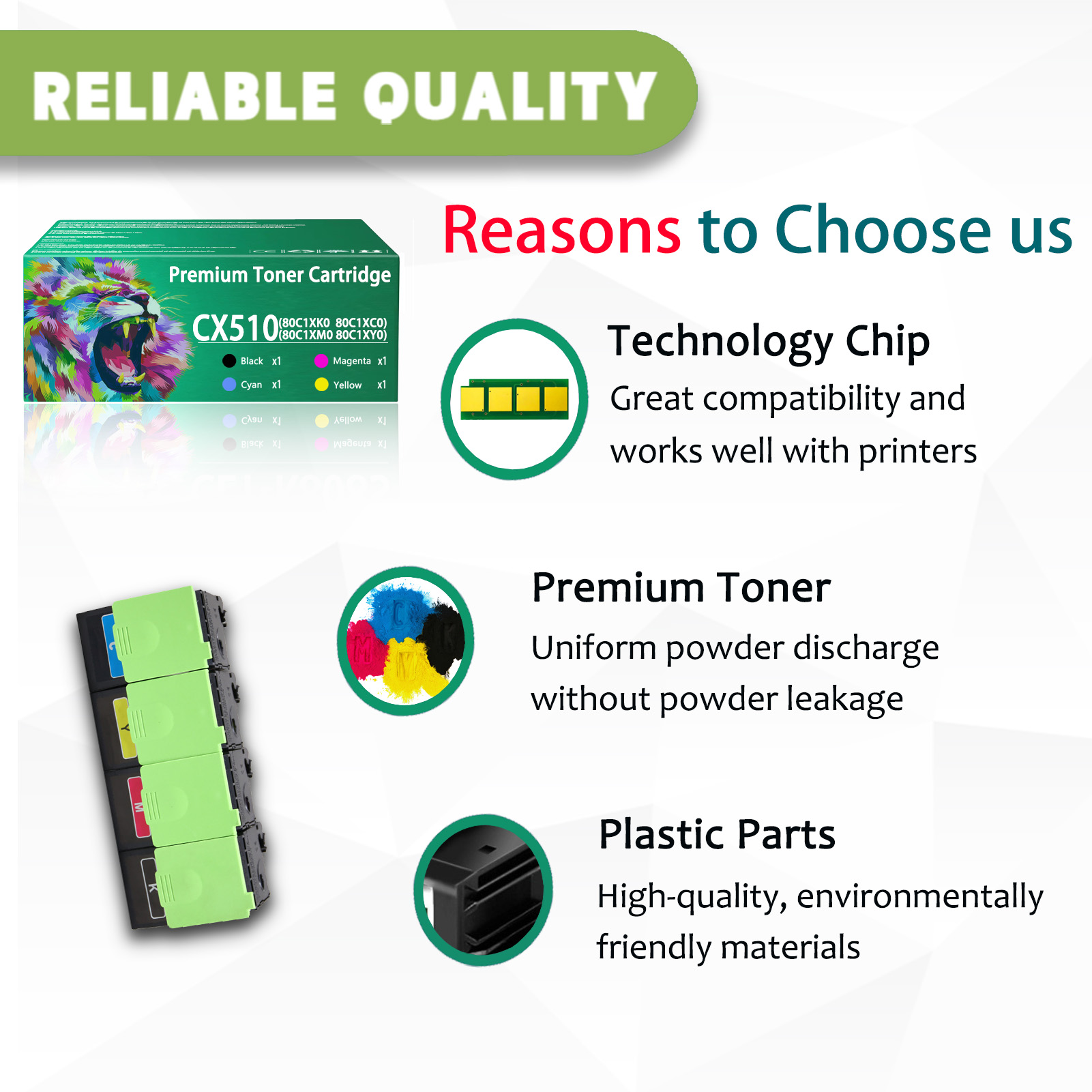 For Lexmark CX510 80C1XK0 80C1XC0 80C1XM0 80C1XY0 Toner Cartridge Work For Lexmark CX510 CX510de CX510dthe CX510dhe Printers