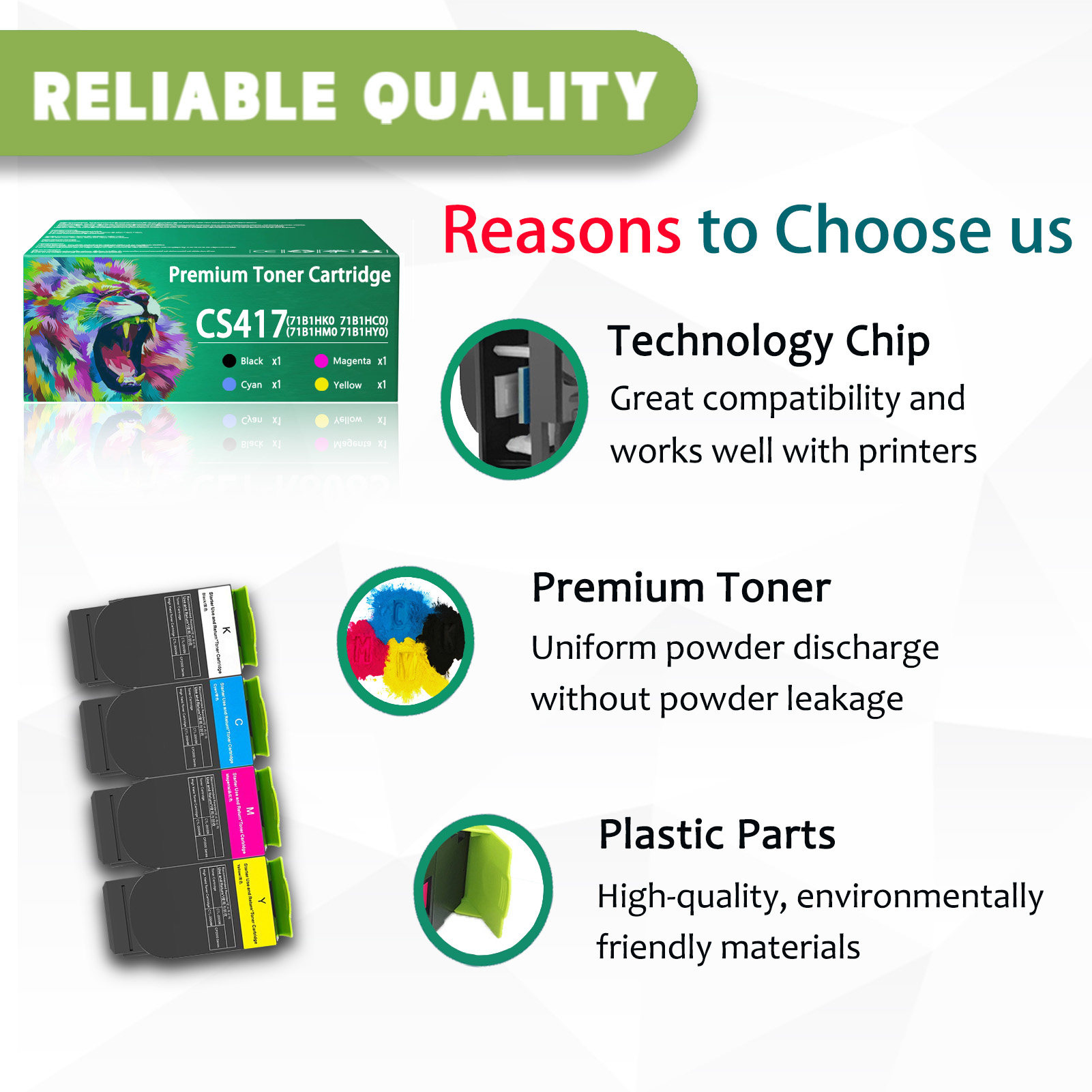 For Lexmark CS417 71B1HK0 71B1HC0 71B1HM0 71B1HY0 Toner Cartridge Work For Lexmark CS417 CS517 CX417 CX517 CS417dn CX417de CS517de CX517de CS417 CS417dn CS517 CS517de CX417 CX417de CX517 CX517de Printers