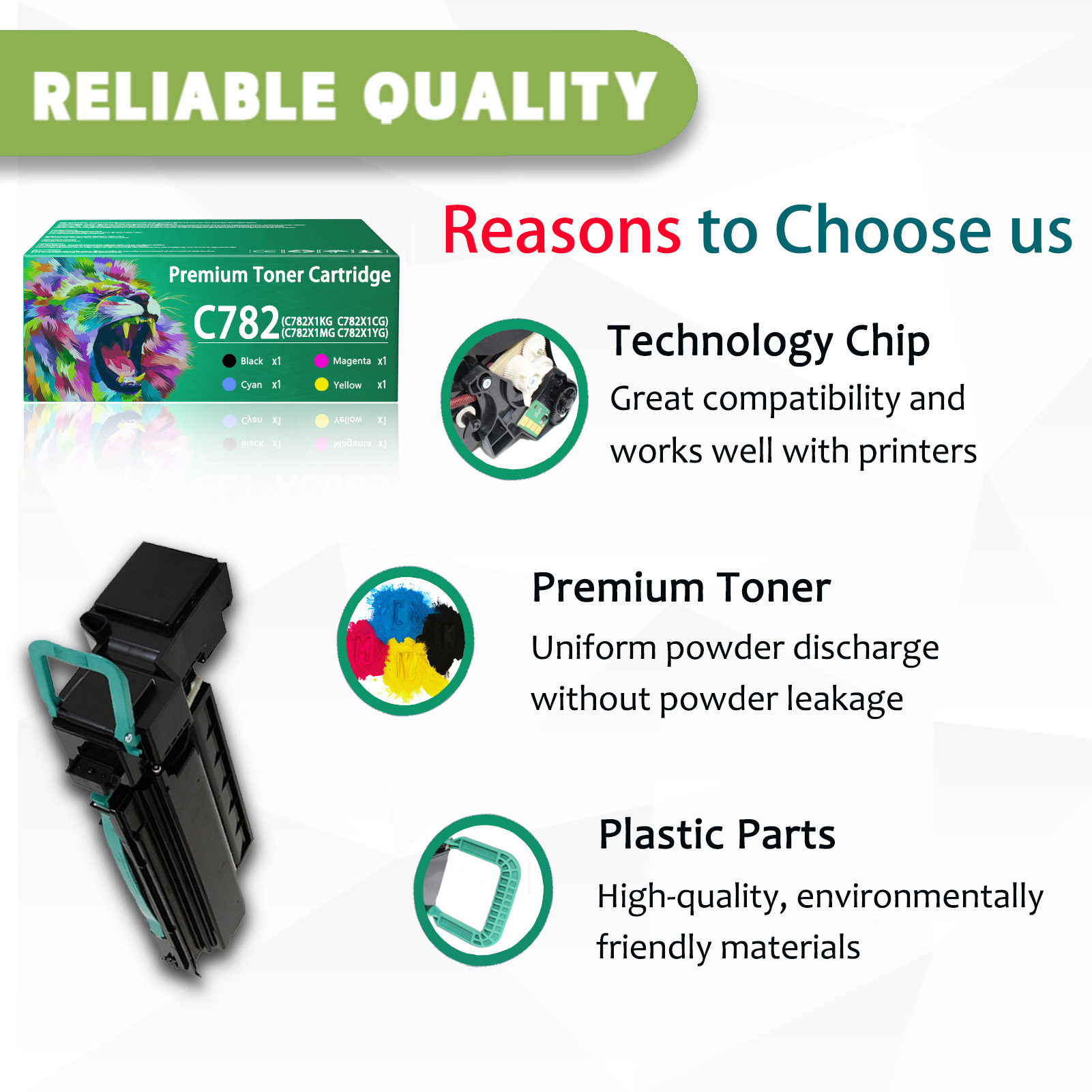 For Lexmark C782 C782X1KG C782X1CG C782X1MG C782X1YG Toner Cartridge Work For Lexmark C782 X782 C782dn C782dtn C782n X782e Printers