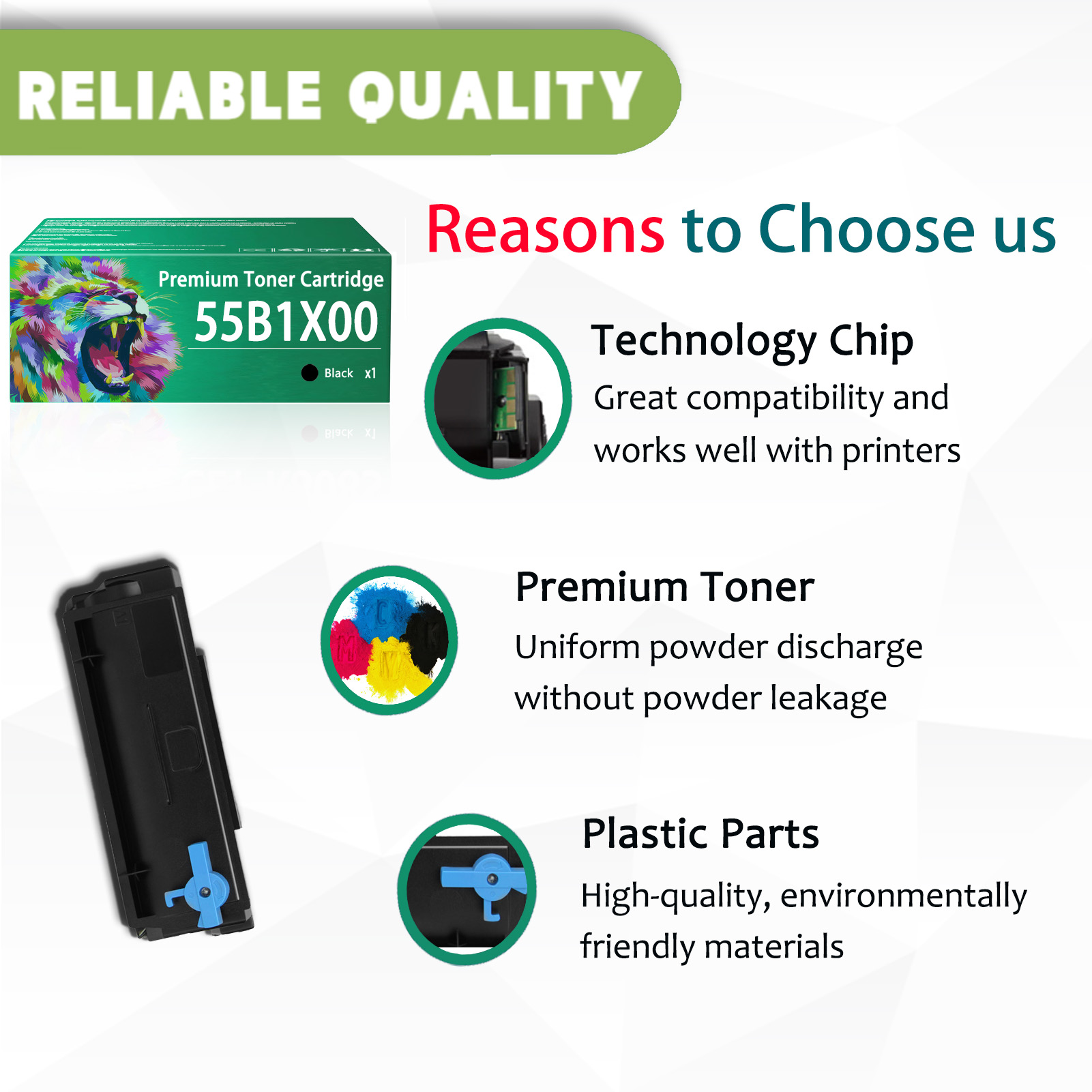 For 55B1X00 Toner Cartridges Work For Lexmark MS431 MX431 MS431 MS431dn MS431dw MX431 MX431adn MX431adw Printers