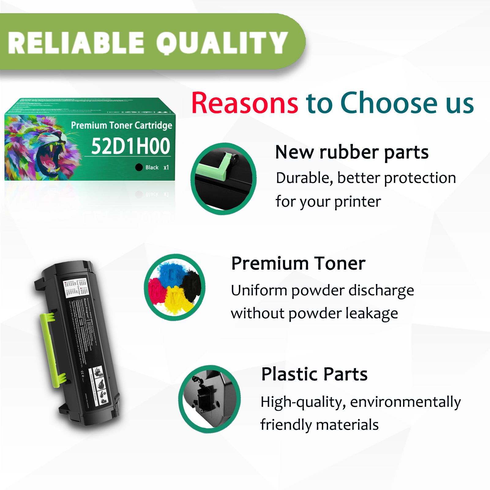 For Lexmark MS710 52D1H00 Toner Cartridges Work For Lexmark MS710 MS711 MS810 MS811 MS812 MS710dn MS710n MS711dn MS810de MS810dn MS810dtn MS810n MS811dn MS811dtn MS811n MS812de MS812dn MS812dtn Printers