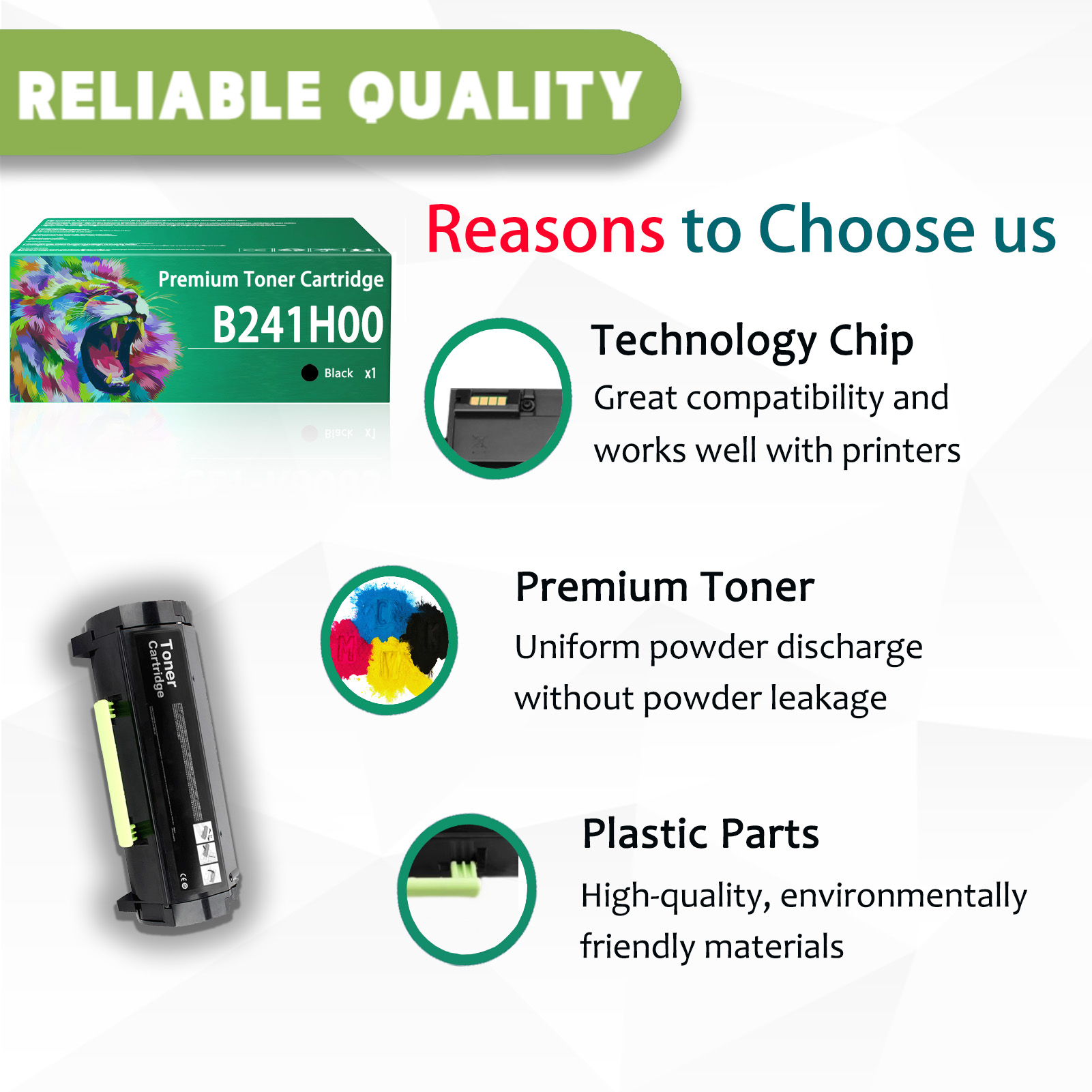 For Lexmark B241H00 Toner Cartridges Work For Lexmark B2442dw B2546dn B2546dw B2650dn B2650dw MB2442adwe MB2546ade MB2546adwe MB2650ade MB2650adwe Printers