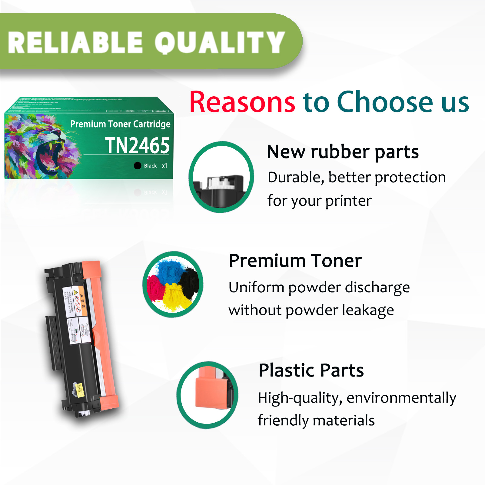 For TN2465 Toner Cartridges Work For Brother HL-L2376DW HL-L2386DW HL-L2716DW MFC-L2751DW MFC-L2771DW HL-L2351DW DCP-L2531DW Printers