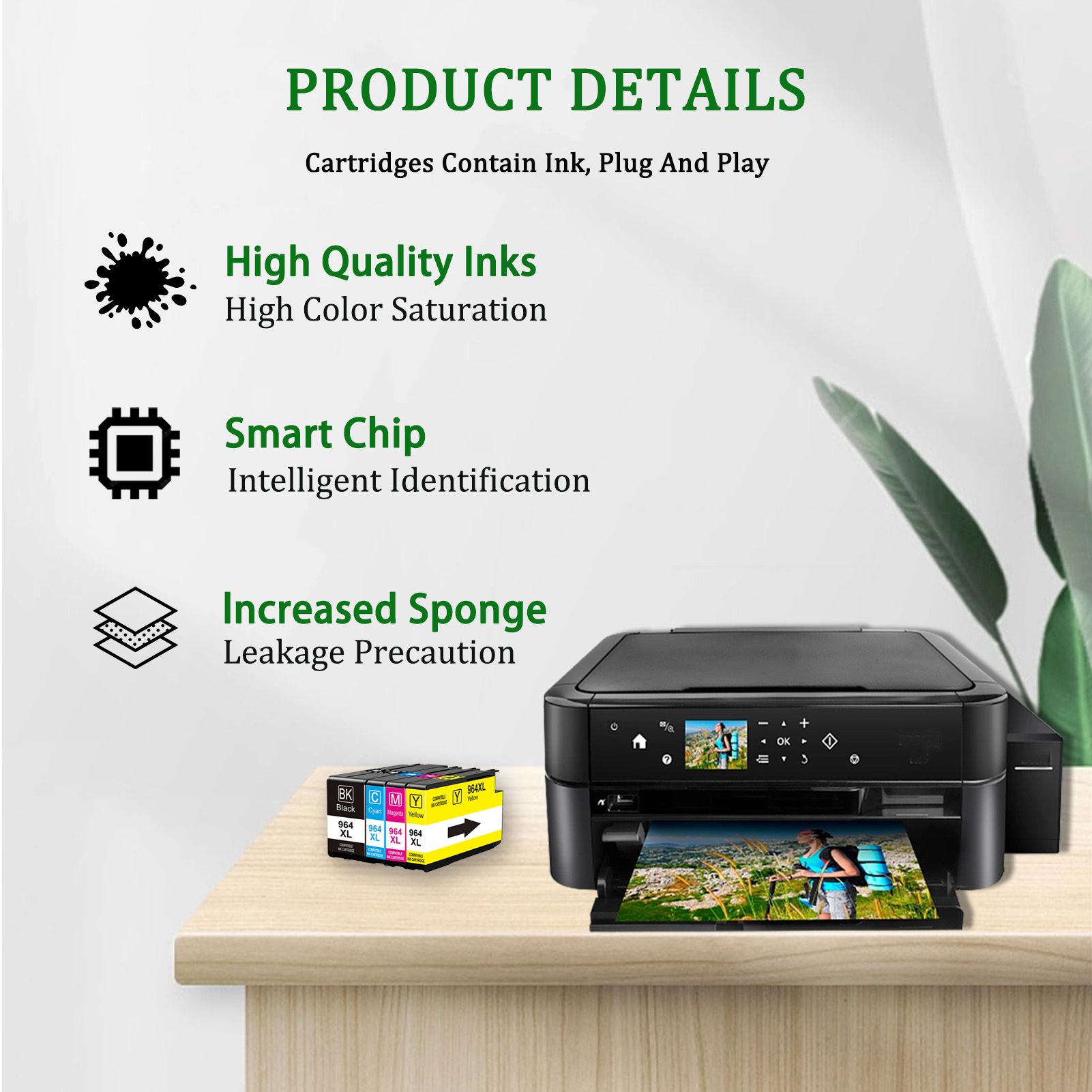 For HP 964XL Ink Cartridge Work For HP OfficeJet Pro 9010 9020 9015 9019 9025 Printers