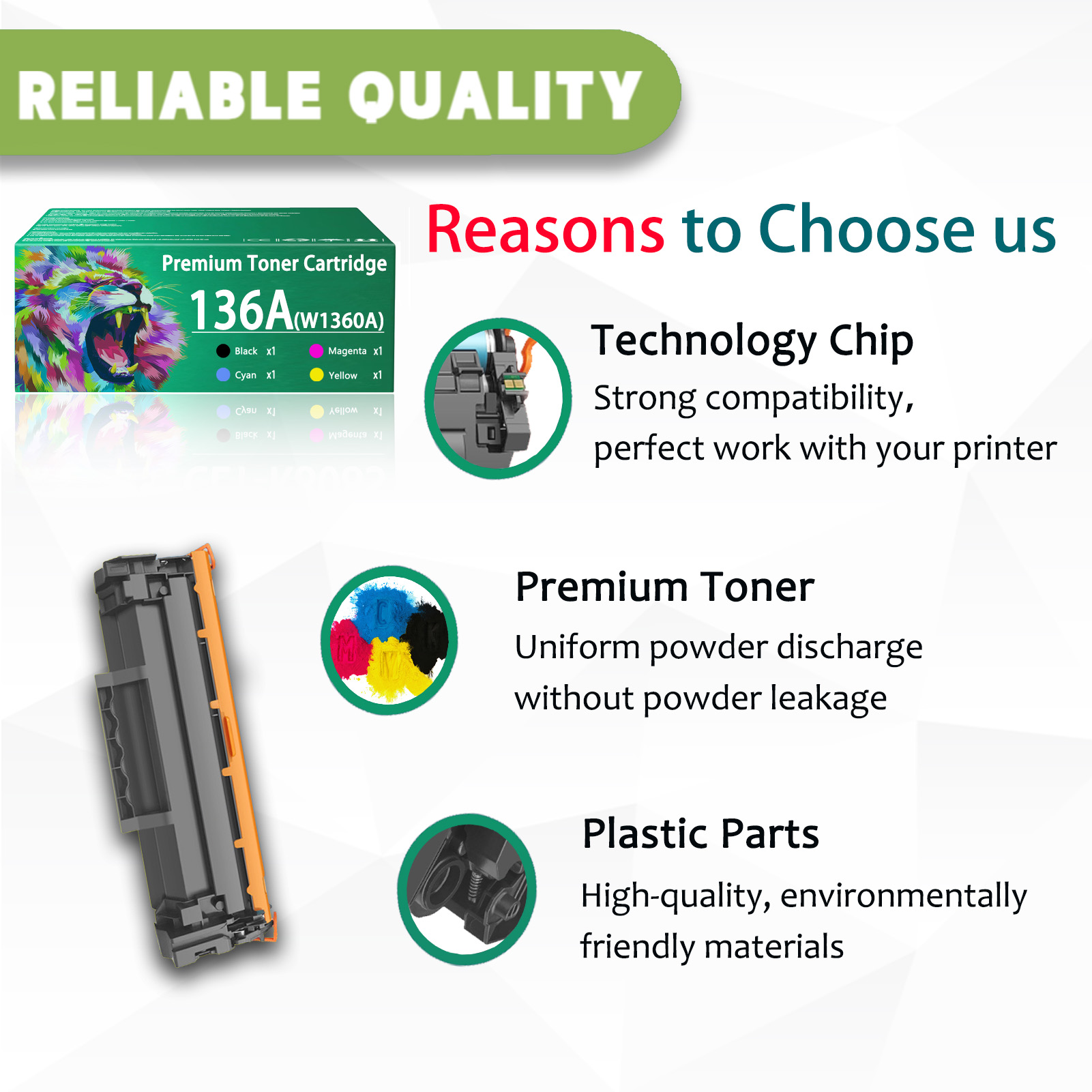 For HP 136A W1360A Toner Cartridges Work for HP LaserJet M211d M211dw MFP M236d M236sdn M236dw M236sdw Printers