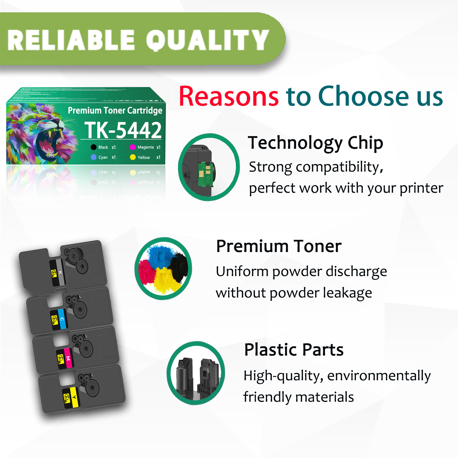 For HP TK-5442 TK-5442K TK-5442C TK-5442M TK-5442Y Toner Cartridge Work For Kyocera ECOSYS PA2100cx PA2100cwx MA2100cfx MA2100cwfx Printers