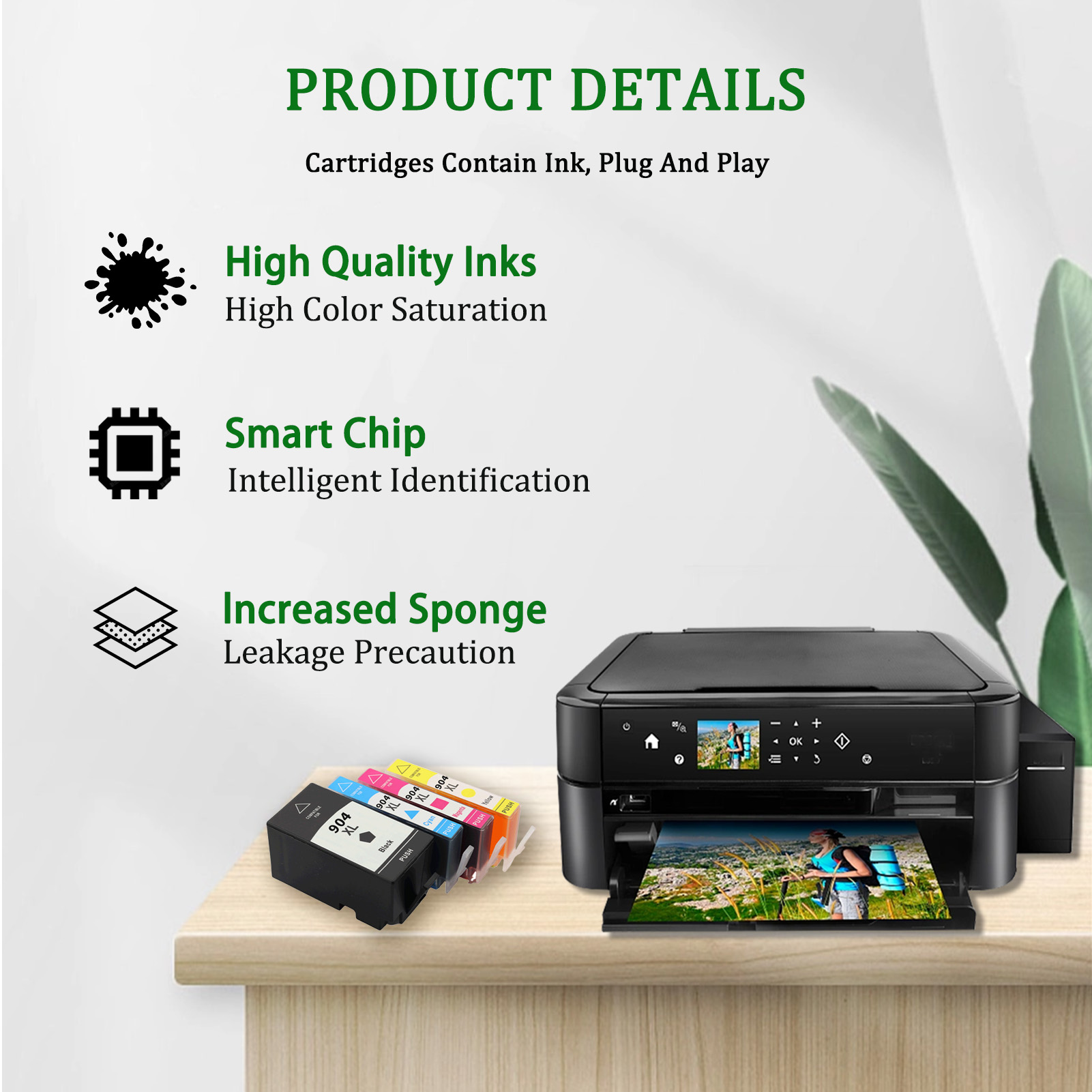 For HP 904XL Ink Cartridge Work For HP OfficeJet Pro 6970 Printers