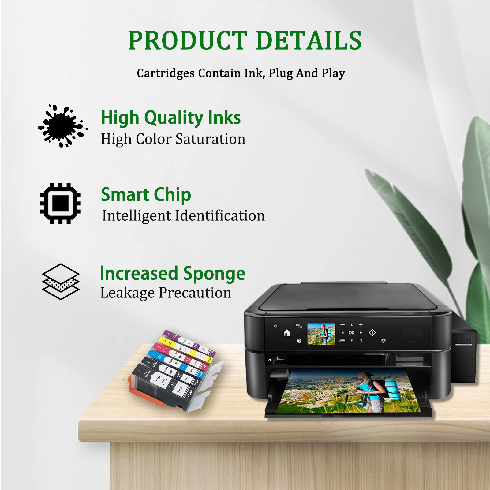 For Canon PGI-580XXL CLI-581XXL Ink Cartridge Work For Canon Pixma TS6350 TS9550 TR7550 TR7500 TR8550 TR8500 TS6100 Printers