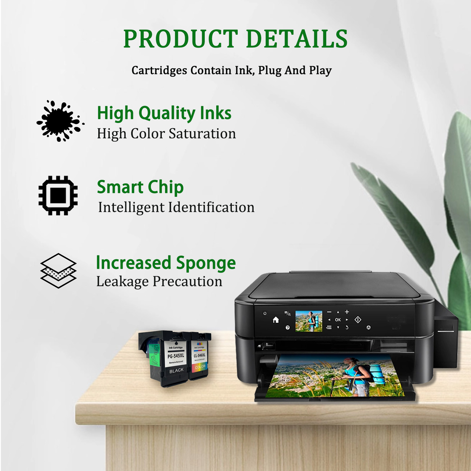 For Canon PG-545XL CL-546XL Ink Cartridge Work For Canon Pixma IP2850 MG2450 MG2550 MG2550S MG2555S MG2950 MG3050 MG3051 Printers