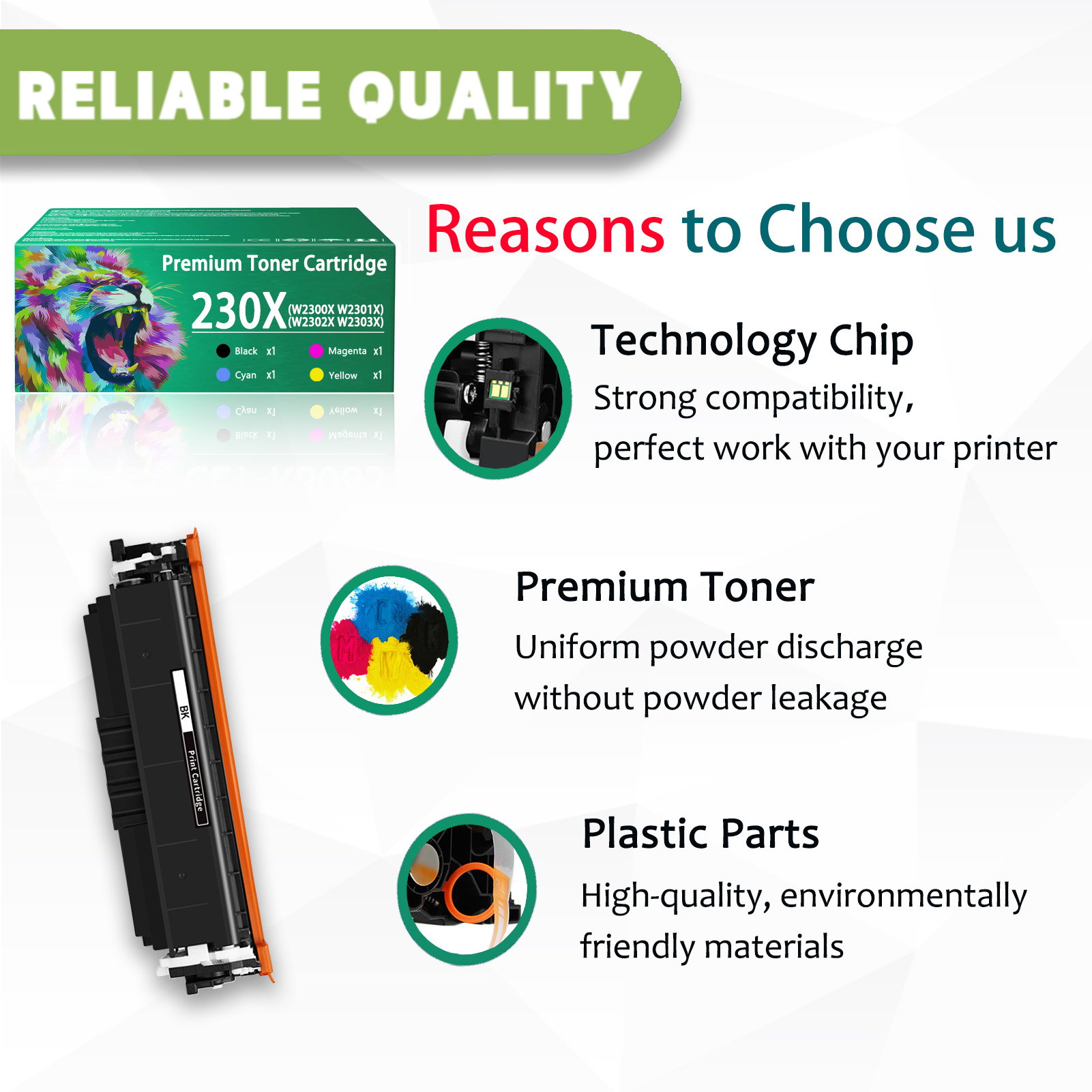 For HP 230X W2300X W2301X W2303X W2302X Toner Cartridge Work for HP Color LaserJet Pro 4203dw 4203dn MFP 4303dw 4303fdw Printers, Black │W2300X, Cyan │W2301X, Magenta │W2303X, Yellow │W2302X