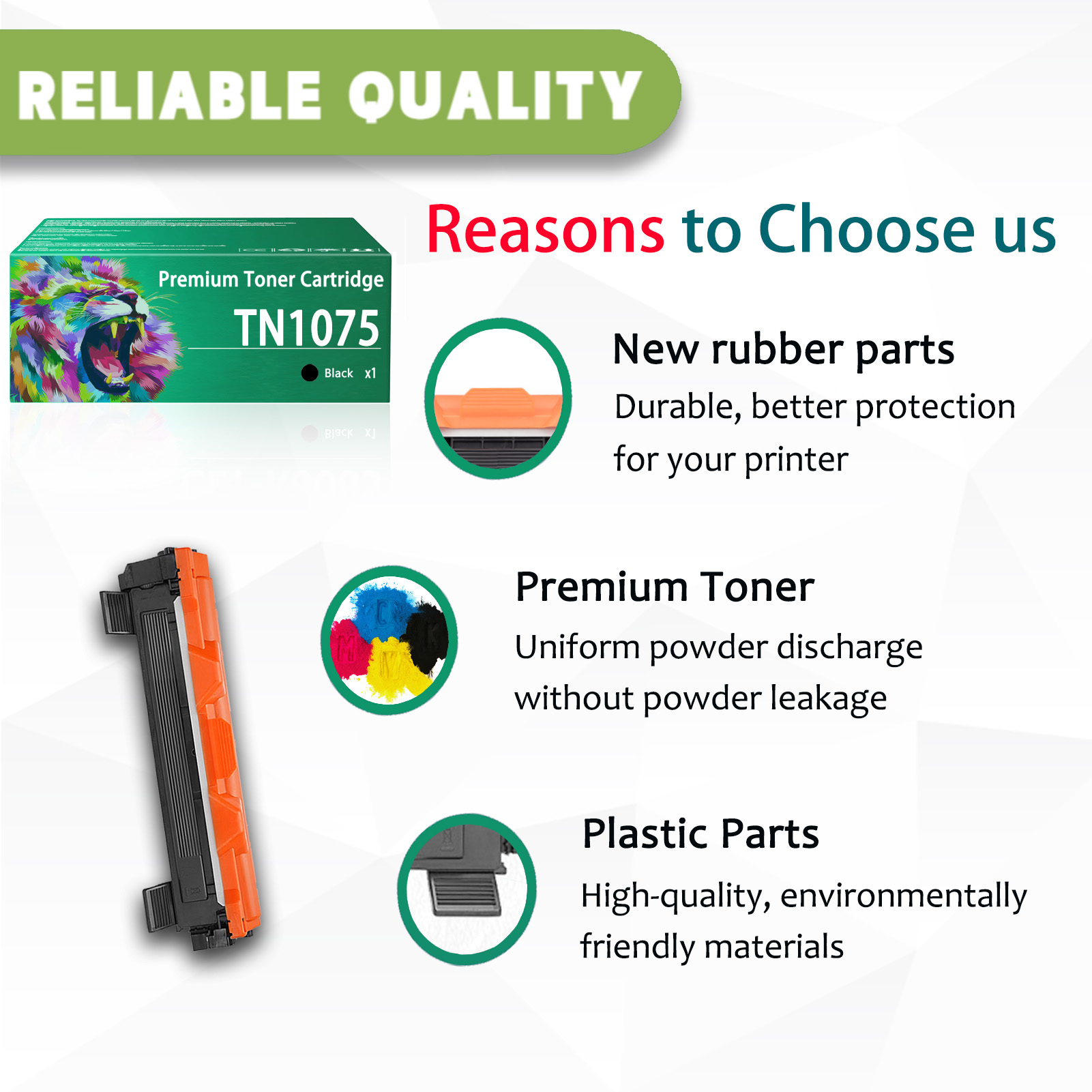 For TN1075 Toner Cartridges Work For Brother HL-1110 HL-1210W HL-1210W DCP-1510 DCP-1600 DCP-1610W DCP-1615NW MFC-1810 MFC-1815 MFC-1900 MFC-1905 MFC-1910W MFC-1915W Printers