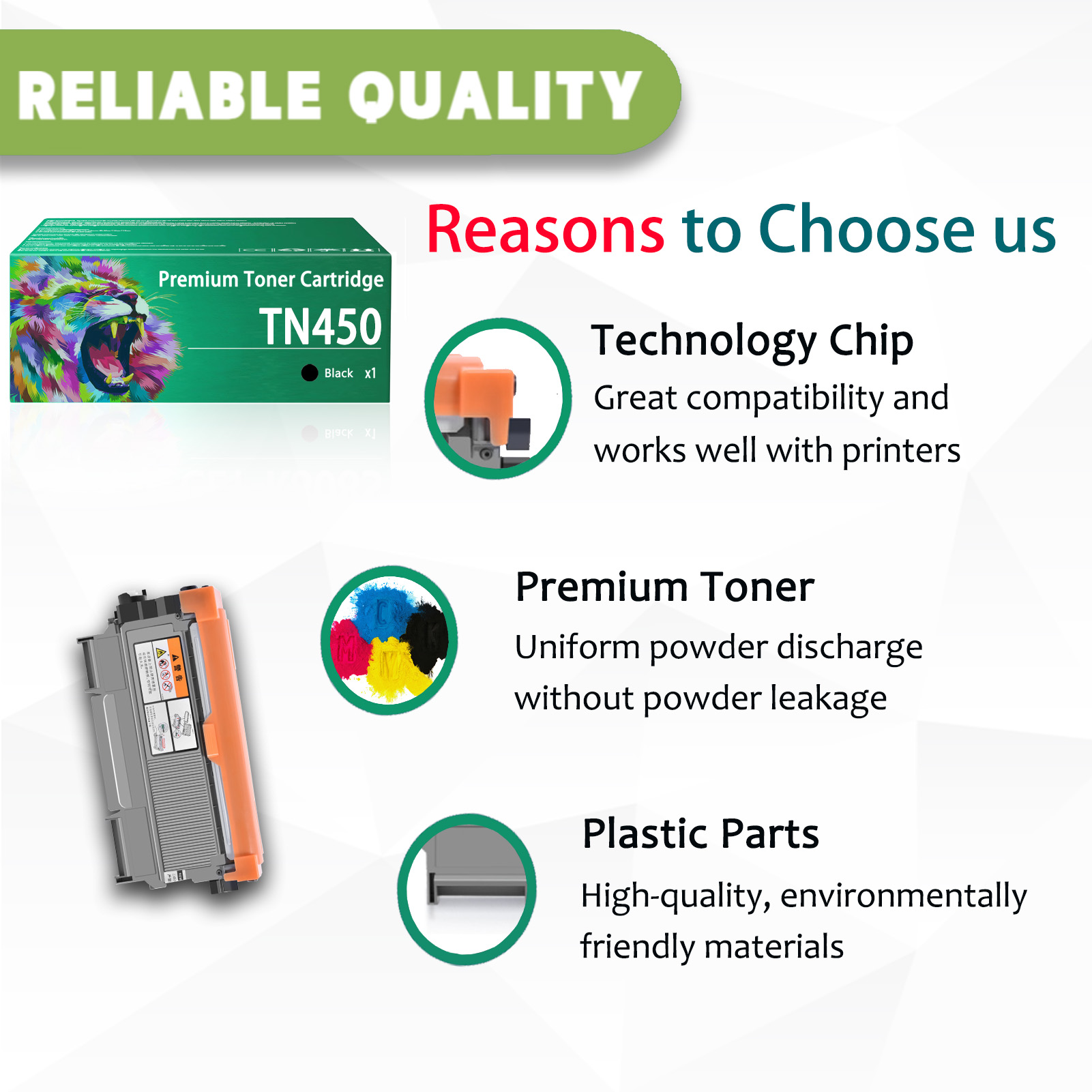 For TN450 Toner Cartridges Work For Brother HL-2220 HL-2230 HL-2240D HL-2242D HL-2250DN HL-2270DW HL-2275DW HL-2280DW MFC-7362N Printers