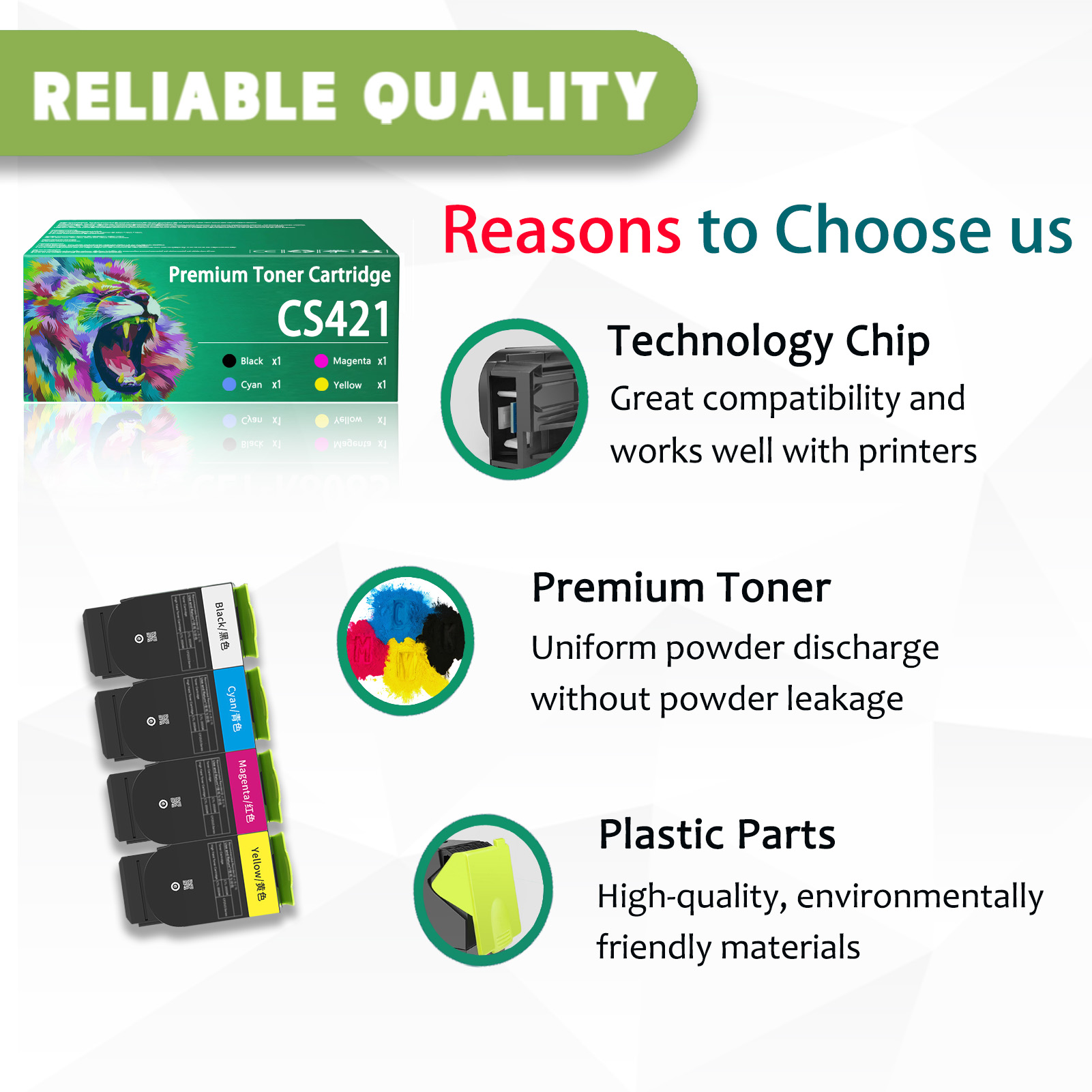 For HP CS421 78C4UK0 78C4UC0 78C4UM0 78C4UY0 Toner Cartridge Work For Lexmark CS421dn CS521dn CS622de CX421adn CX522ade CX622de CX625adhe CX625ade Printers