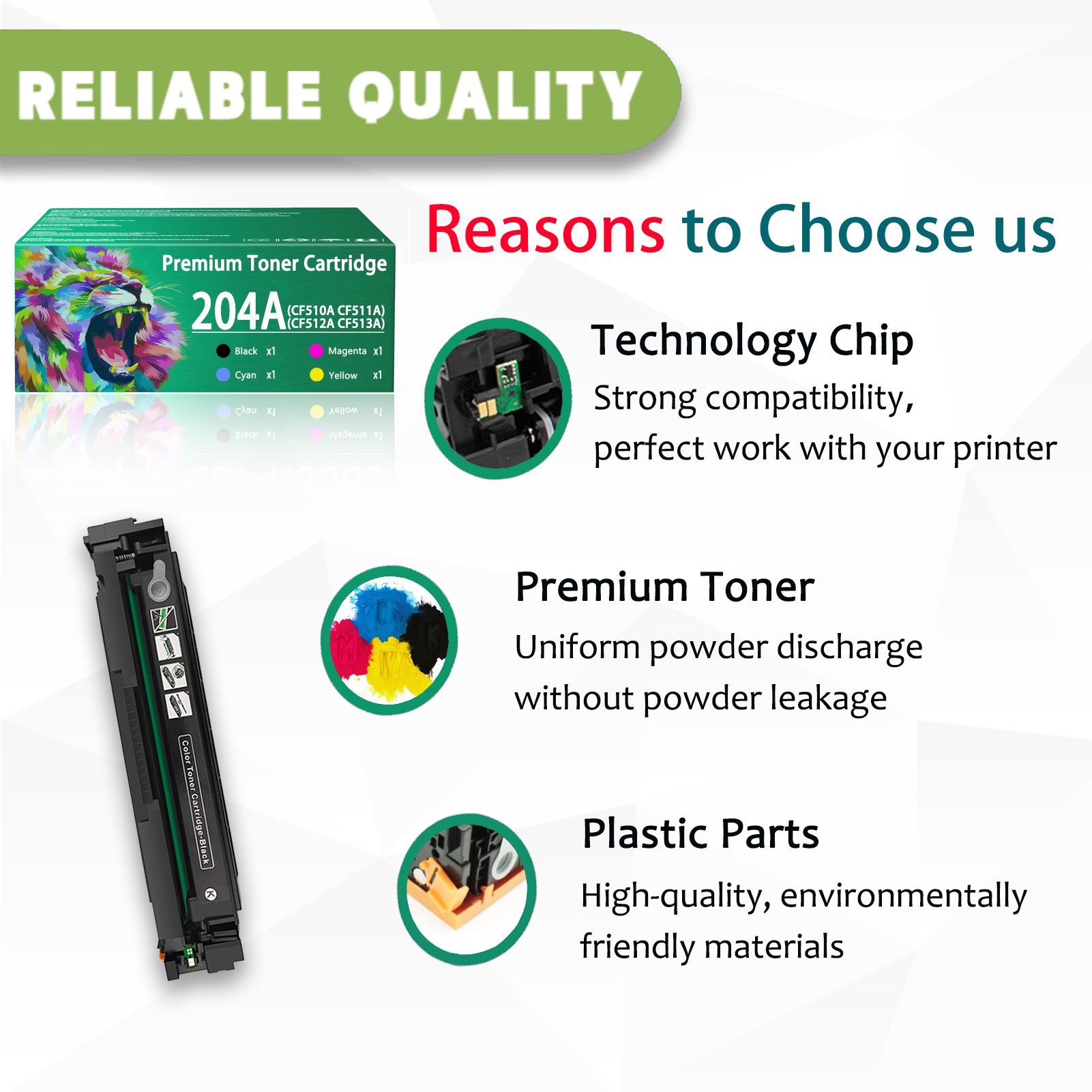 For HP 204A CF510A CF511A CF512A CF513A Toner Cartridge Work for HP Color LaserJet Pro MFP M180nw M180n M181fw M154nw M154a Printers