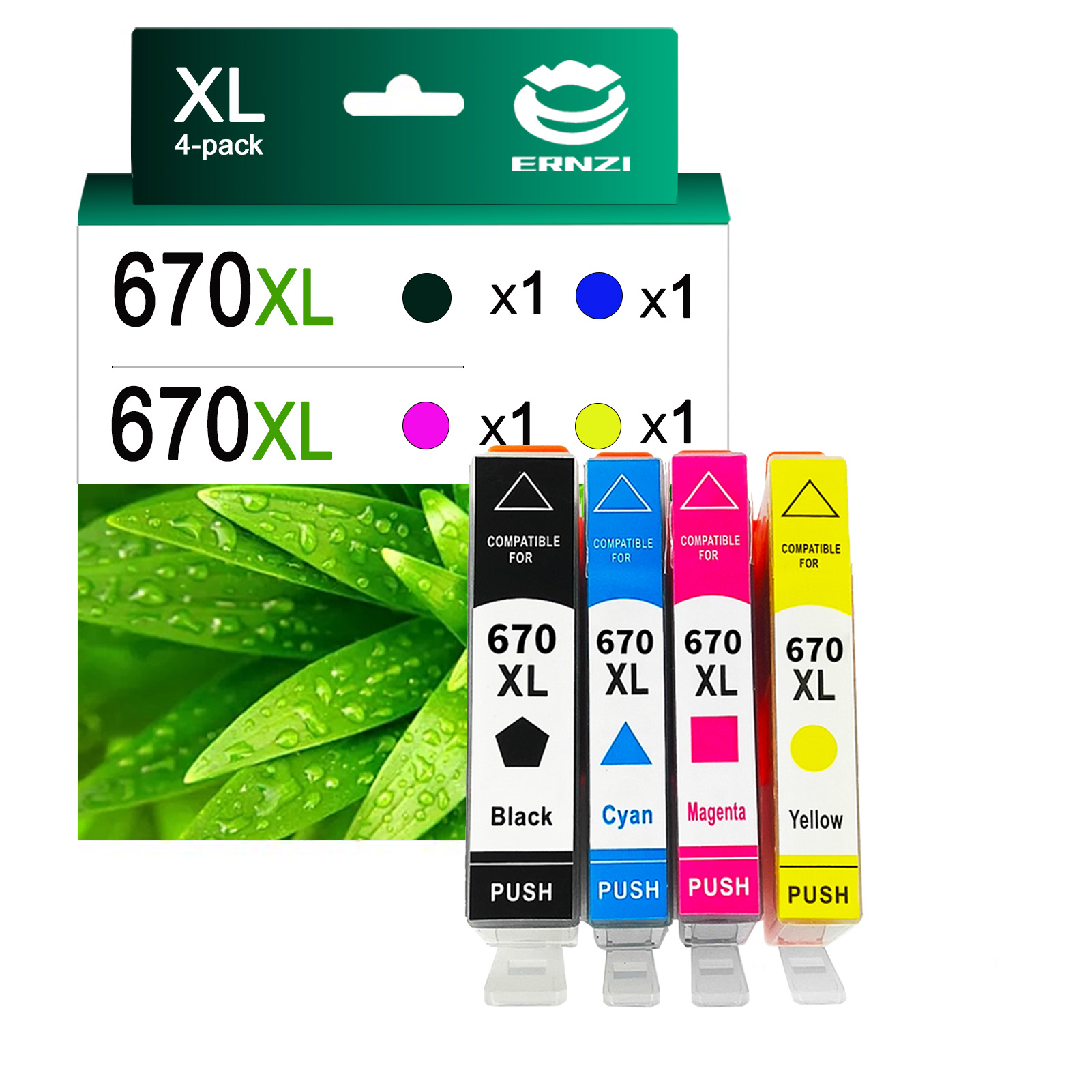 For HP 670XL Ink Cartridge Work For HP DeskJet 3525 4615 4620 4625 5525 6526 Printers
