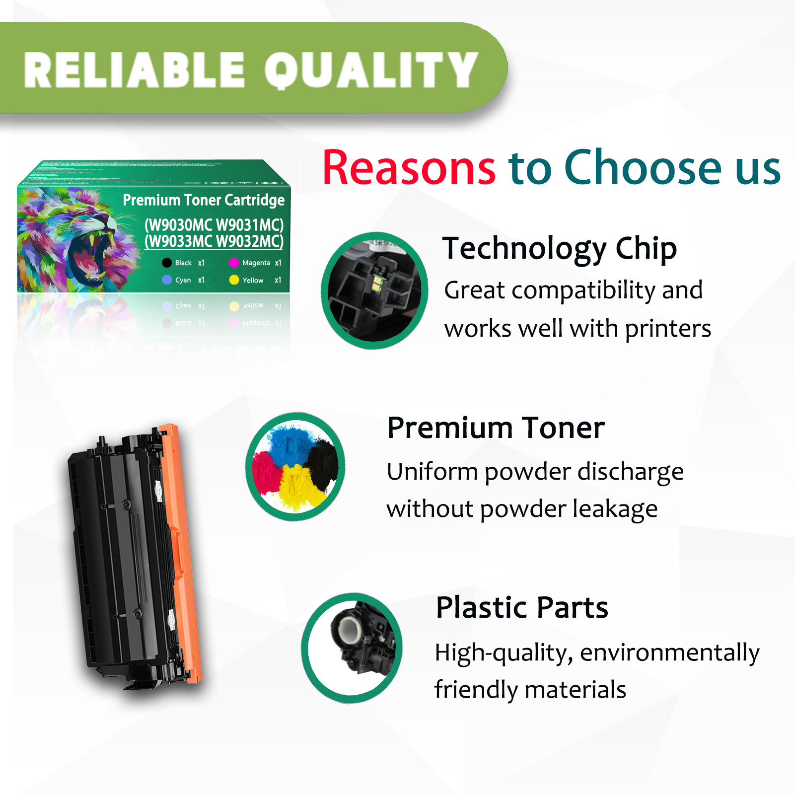 For HP W9030MC W9031MC W9033MC W9032MC Toner Cartridge Work for HP Color LaserJet Managed MFP E67550dh E67650dh E67560z E67660z Printers