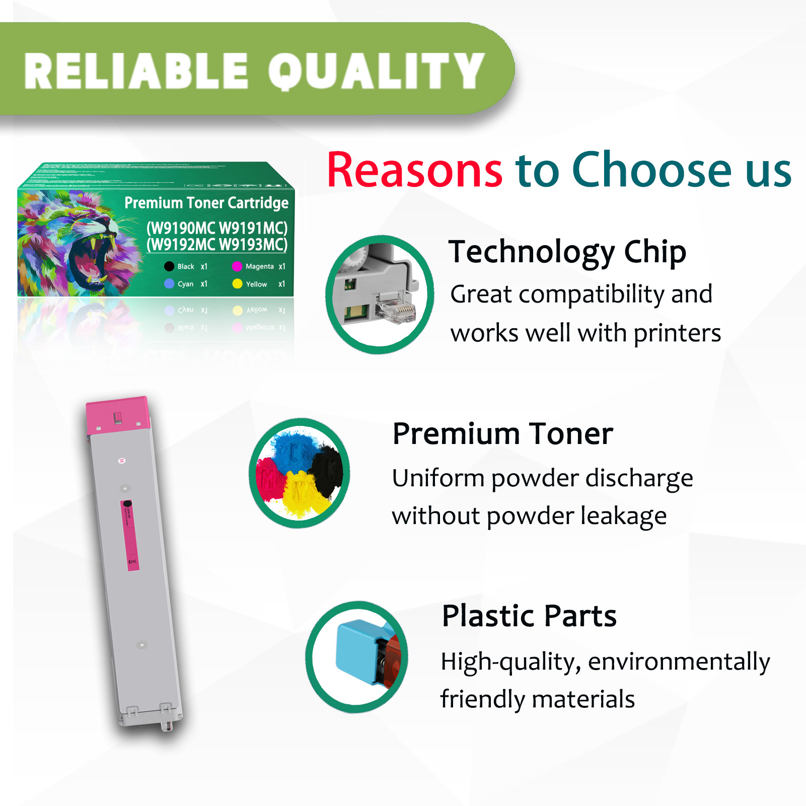 For HP W9190MC W9191MC W9192MC W9193MC Toner Cartridge Work for HP Color Laserjet Managed MFP E77822dn E77822z E77825dn E77825z E77830dn E77830z Printers