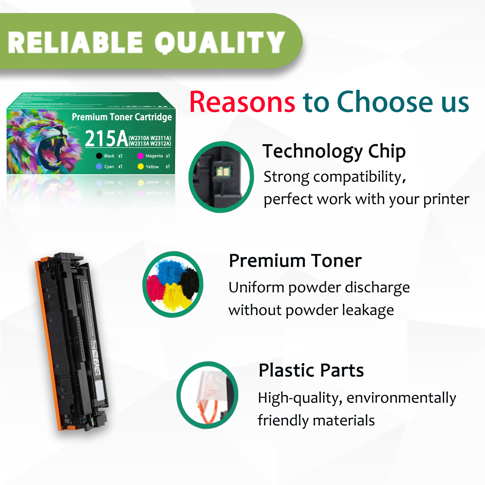 For HP 215A W2310A W2311A W2313A W2312A Toner Cartridge Work for HP LaserJet Pro M155a M155nw M155dw M182nw