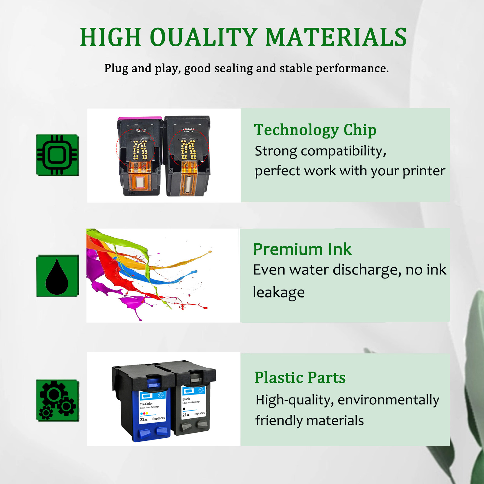 For HP 21XL 22XL Ink Cartridge Work For HP OffceJet 4315 J3608 J3625 J3635 J3640 Fax 1250 3180 DeskJet 3910 3915 3918 etc. Printers