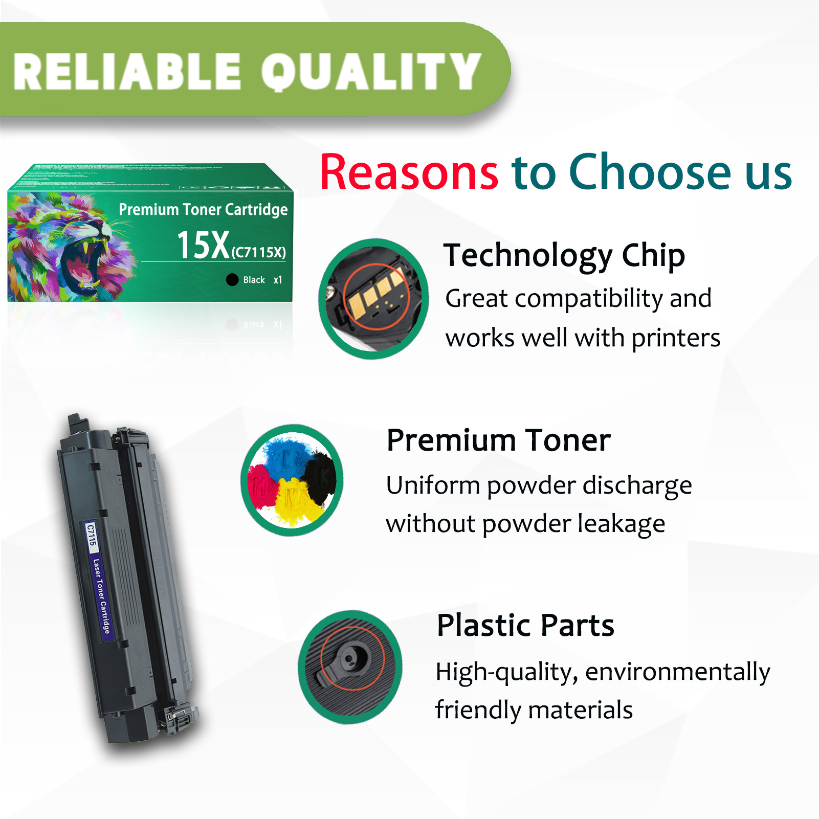 For HP 15X C7115X Toner Cartridges Work For HP Laserjet 1000 1005 1200 1220 3300 3320 3330 3380 Printers