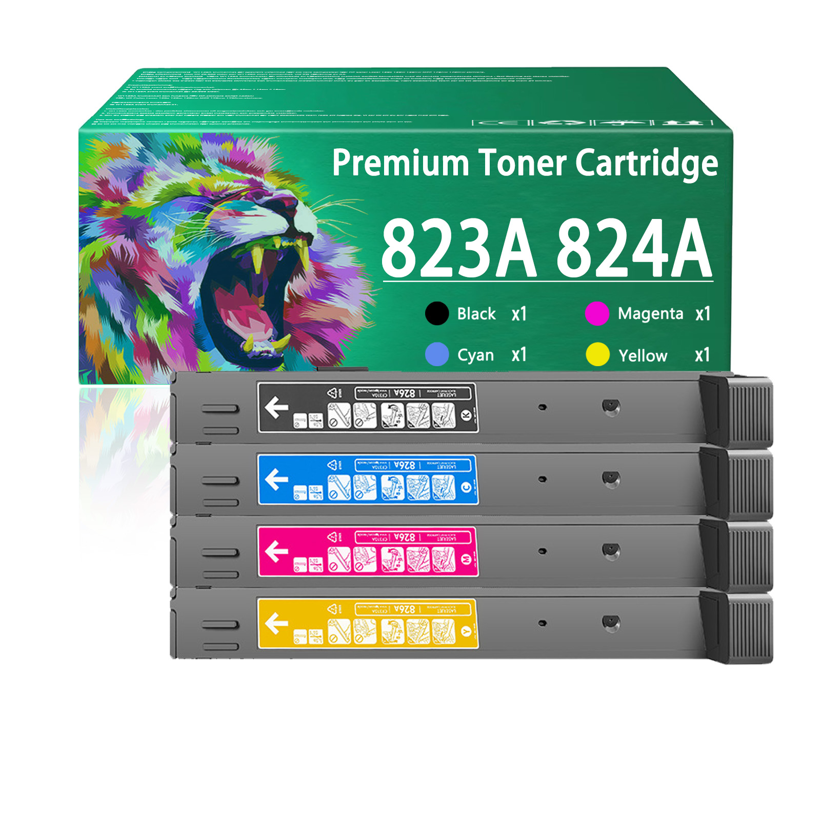 For HP 823A 824A CB380A CB381A CB383A CB382A Toner Cartridge Work for HP Color LaserJet CP6015de CP6015dn CP6015n CP6015x CP6015xh MFP CM6030 CM6030f CM6040f Printers