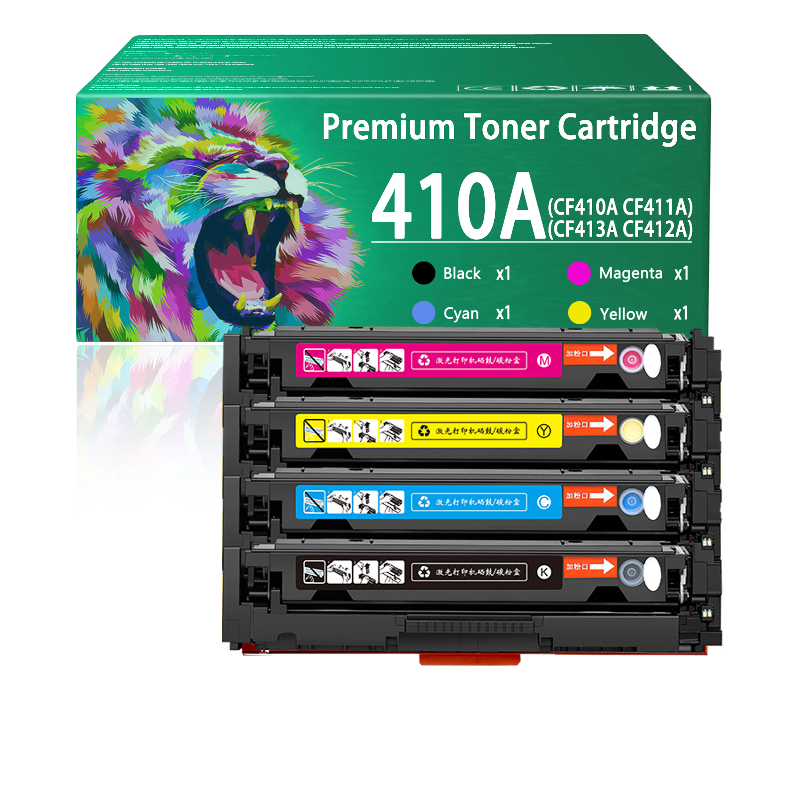 For HP 410A CF410A CF411A CF413A CF412A Toner Cartridge Work for HP Color LaserJet Pro M452dn M452dw M452nw MFP M477fnw M477fdn M477fdw M377dw M452dw Printers