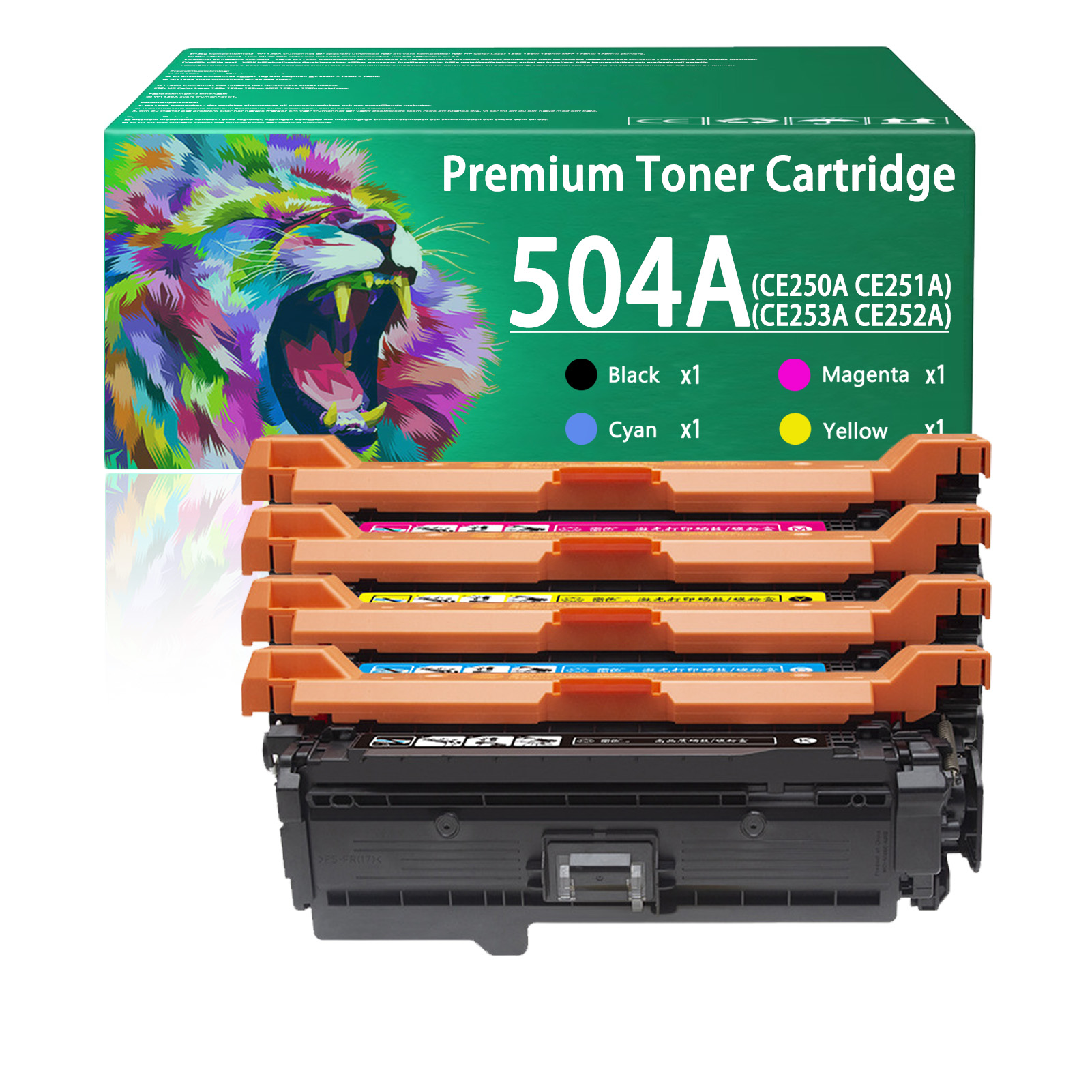 For HP 504A CE250A CE251A CE253A CE252A Toner Cartridge Work for HP Color LaserJet CM3530 CM3530fs CP3525 CP3525dn CP3525n CP3525x CP3530 CM3530ts Printers