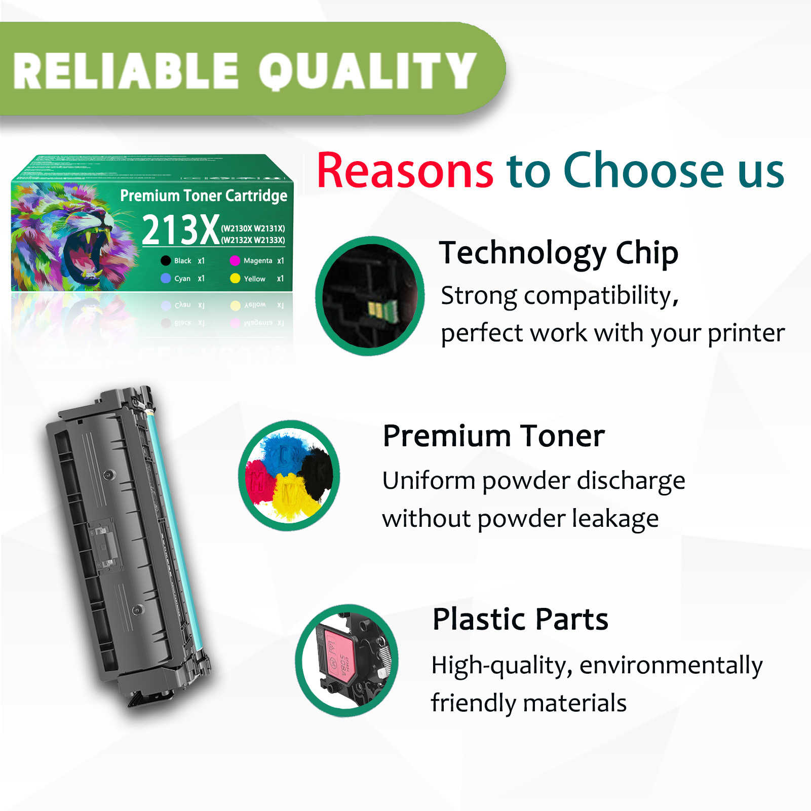 For HP 213X W2130X W2131X W2133X W2132X Toner Cartridge Work for HP Color LaserJet Enterprise 5700dn 5800dn 6700dn 6701dn 6800dn 6801dn Printers