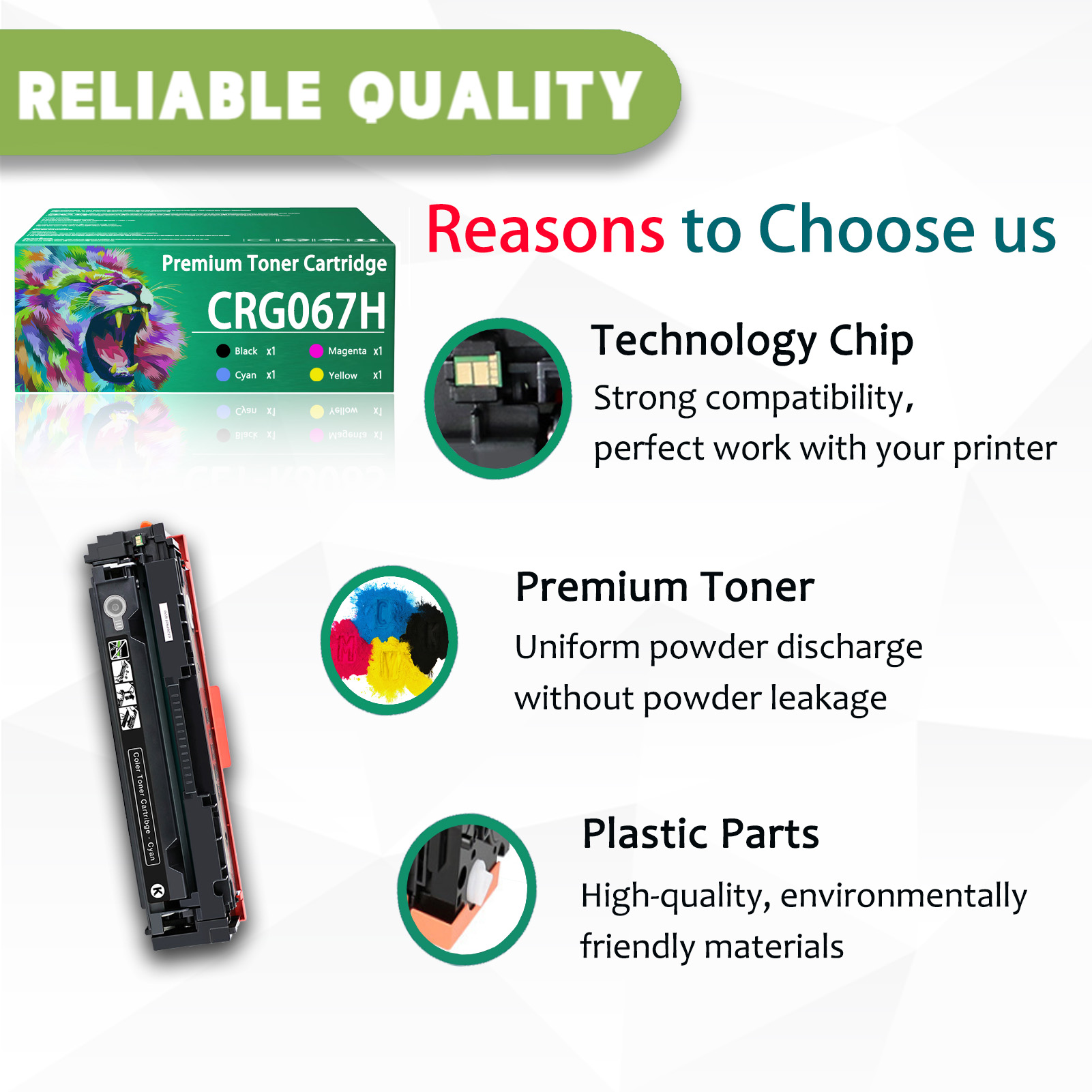 For Canon CRG067H 067H CRG-067H Toner Cartridge Work for Canon imageCLASS LBP630C LBP632Cdw LBP633Cdw MF650C MF653Cdw MF654Cdw MF656Cdw Printers