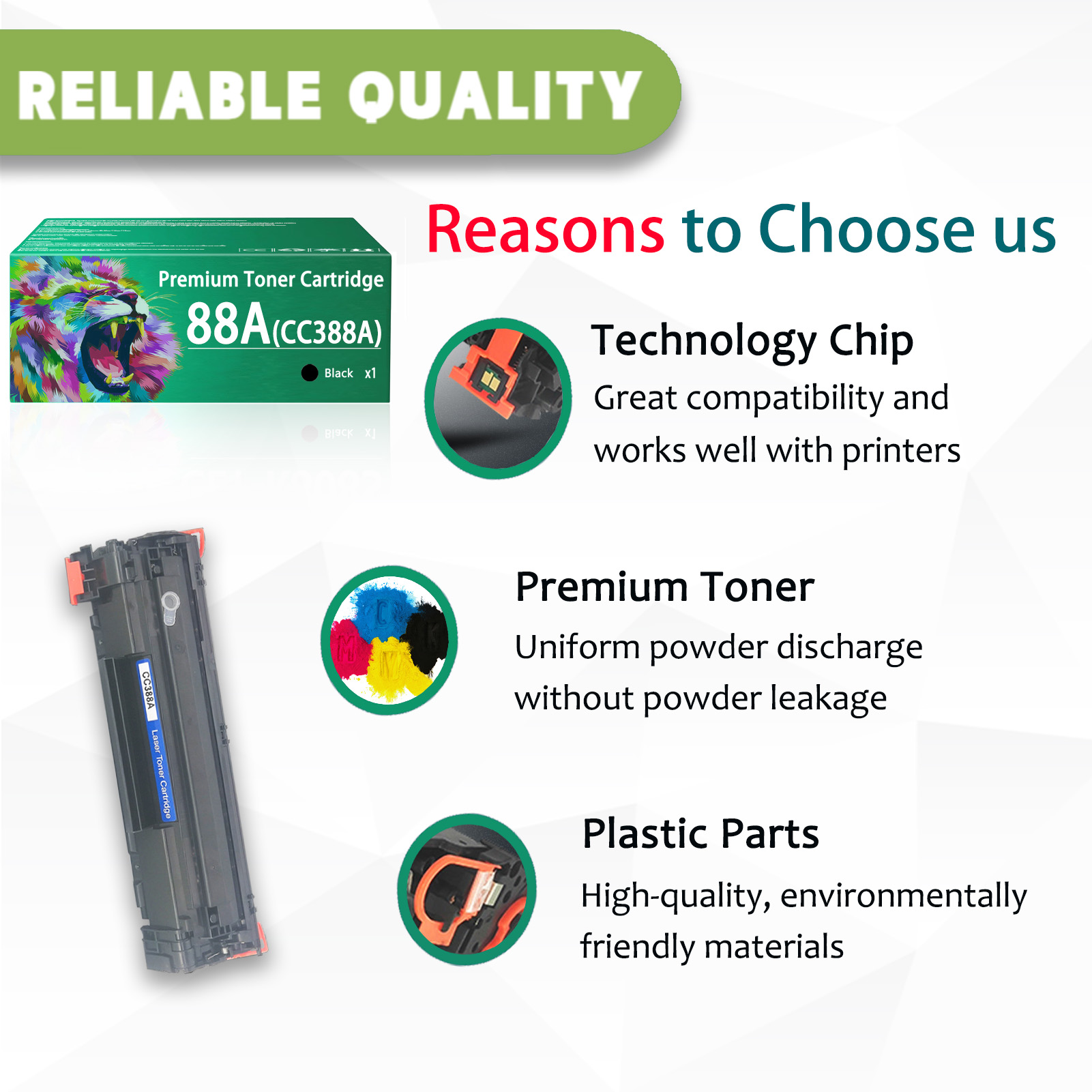 For HP 88A CC388A Toner Cartridges Work for HP LaserJet Pro M1136 M1139 M1213nf M1216nfh M226n M128fw M126a M202d M202dw M226dw M226dn 126nw Printer