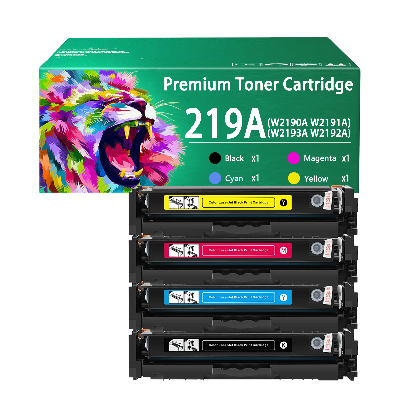 For HP 219A W2190A W2191A W2193A W2192A Toner Cartridge Work for HP Laserjet Pro 3202dn 3202dng 3202dw 3302fdn 3302fdng 3302fdw 3302fdwg 3302sdw 3302sdwg Printers