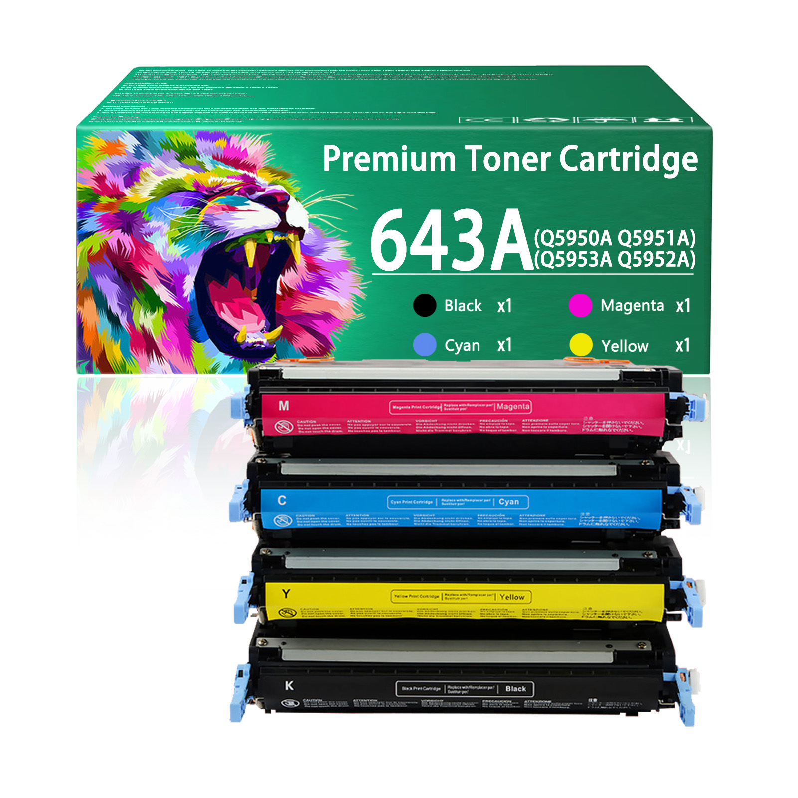 For HP 643A Q5950A Q5951A Q5953A Q5952A Toner Cartridge Work for HP Color LaserJet 4700 4700n 4700dn 4700dtn 4700ph Printers