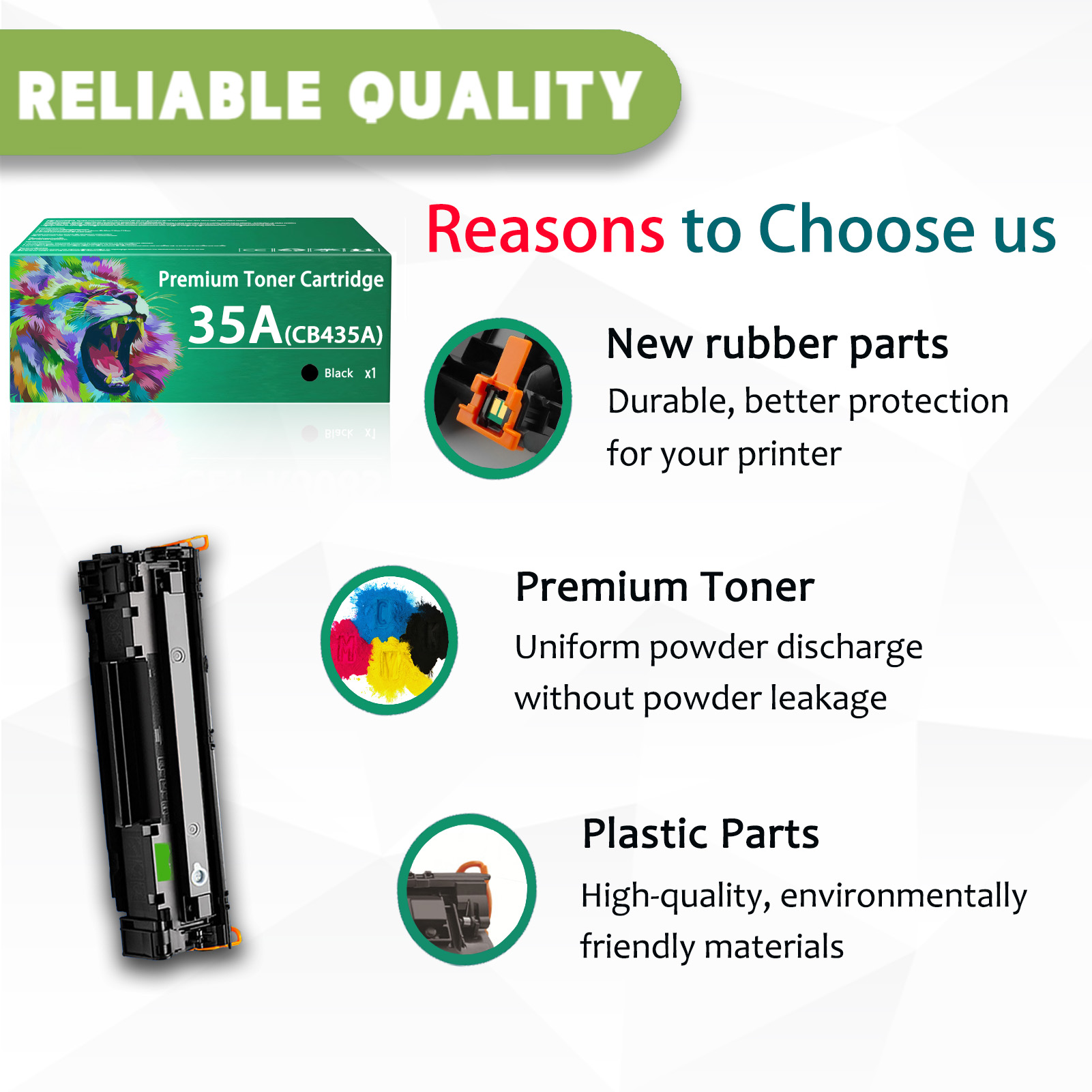 For HP 35A CB435A Toner Cartridges Work For HP LaserJet P1002 P1003 P1004 P1005 P1006 P1009 P1102 P1102w Printers