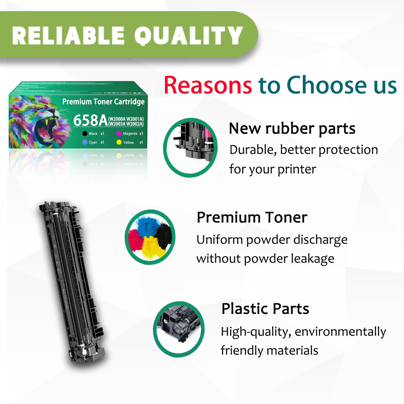 For HP 658A W2000A W2001A W2003A W2002A Toner Cartridge Work for HP Color LaserJet Enterprise M751dn M751n M751 Printers