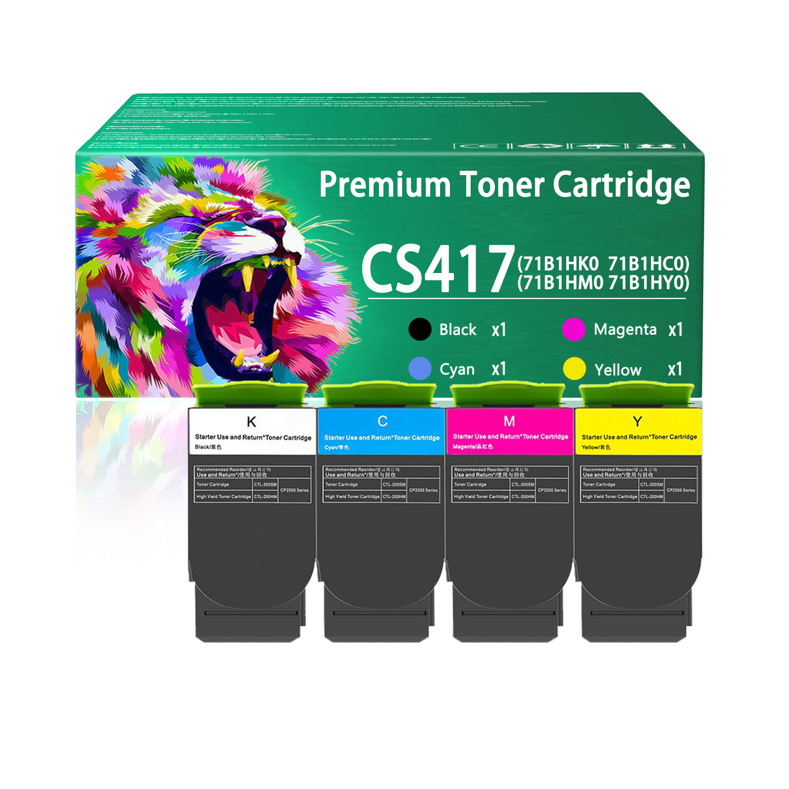 For Lexmark CS417 71B1HK0 71B1HC0 71B1HM0 71B1HY0 Toner Cartridge Work For Lexmark CS417 CS517 CX417 CX517 CS417dn CX417de CS517de CX517de CS417 CS417dn CS517 CS517de CX417 CX417de CX517 CX517de Printers