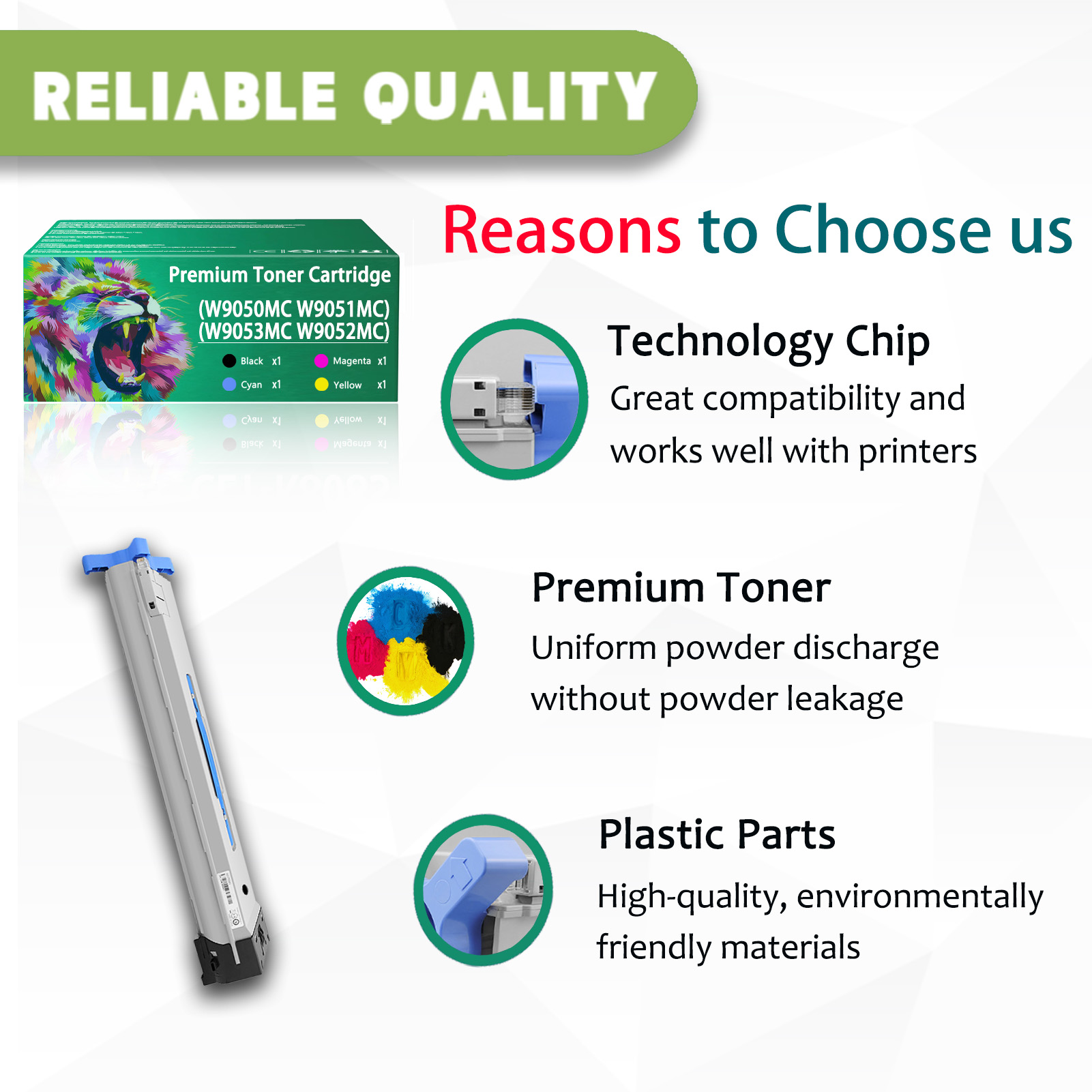 For HP W9050MC W9051MC W9053MC W9052MC Toner Cartridge Work for HP Color LaserJet Managed MFP E87640z E87650z E87660z Printers