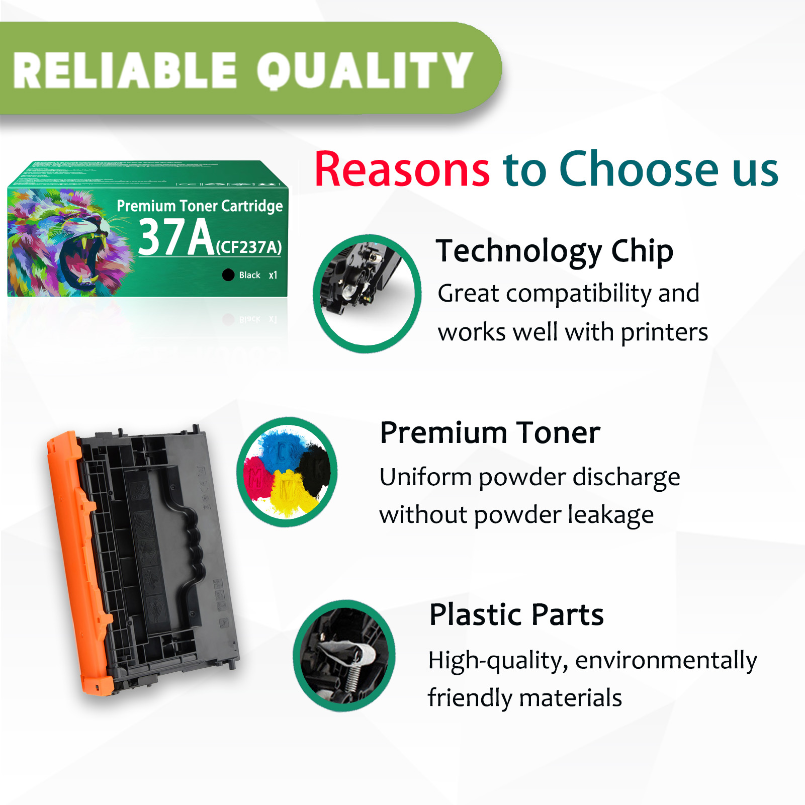 For HP 37A CF237A Toner Cartridges Work For HP LaserJet Enterprise M607 M607n Printers